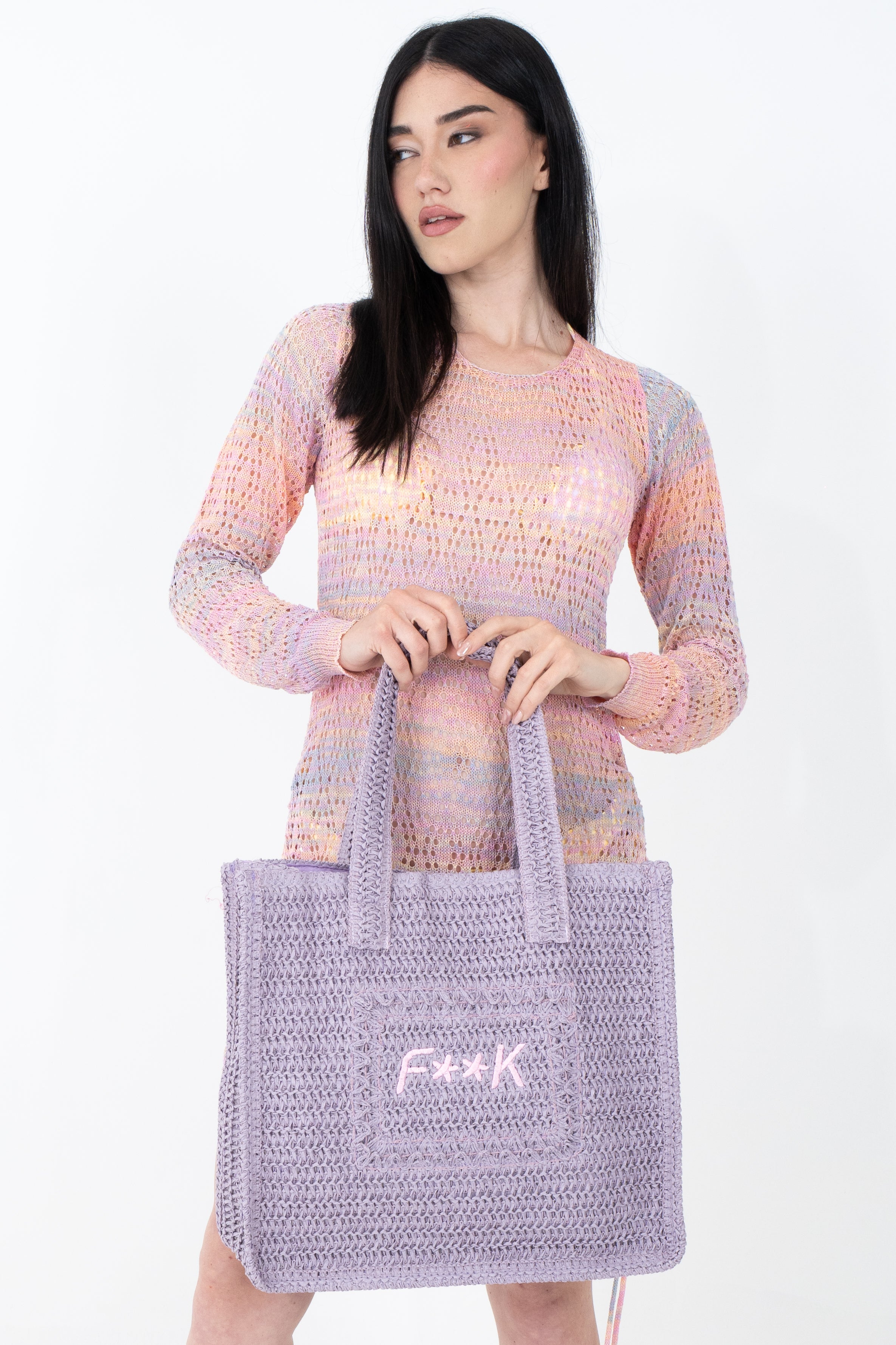 Borsa maxi in carta paglia