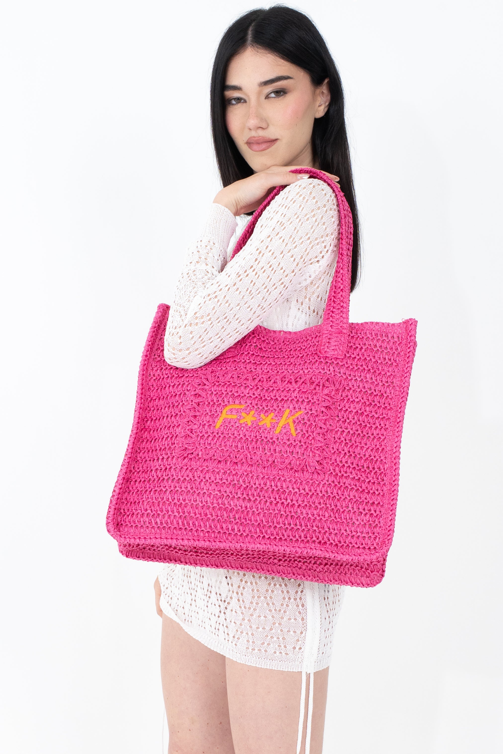 Borsa maxi in carta paglia