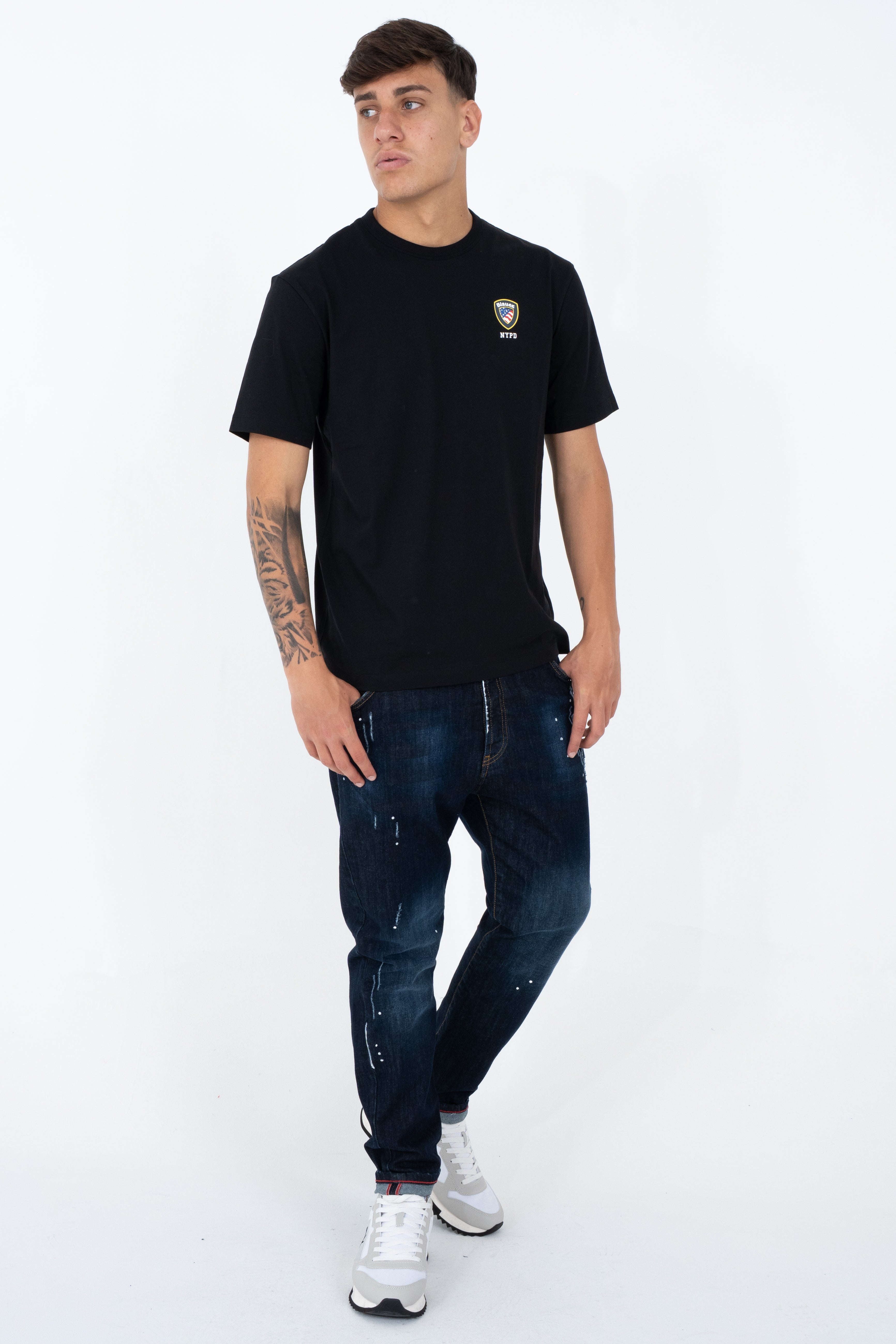 T-shirt a girocollo con logo
