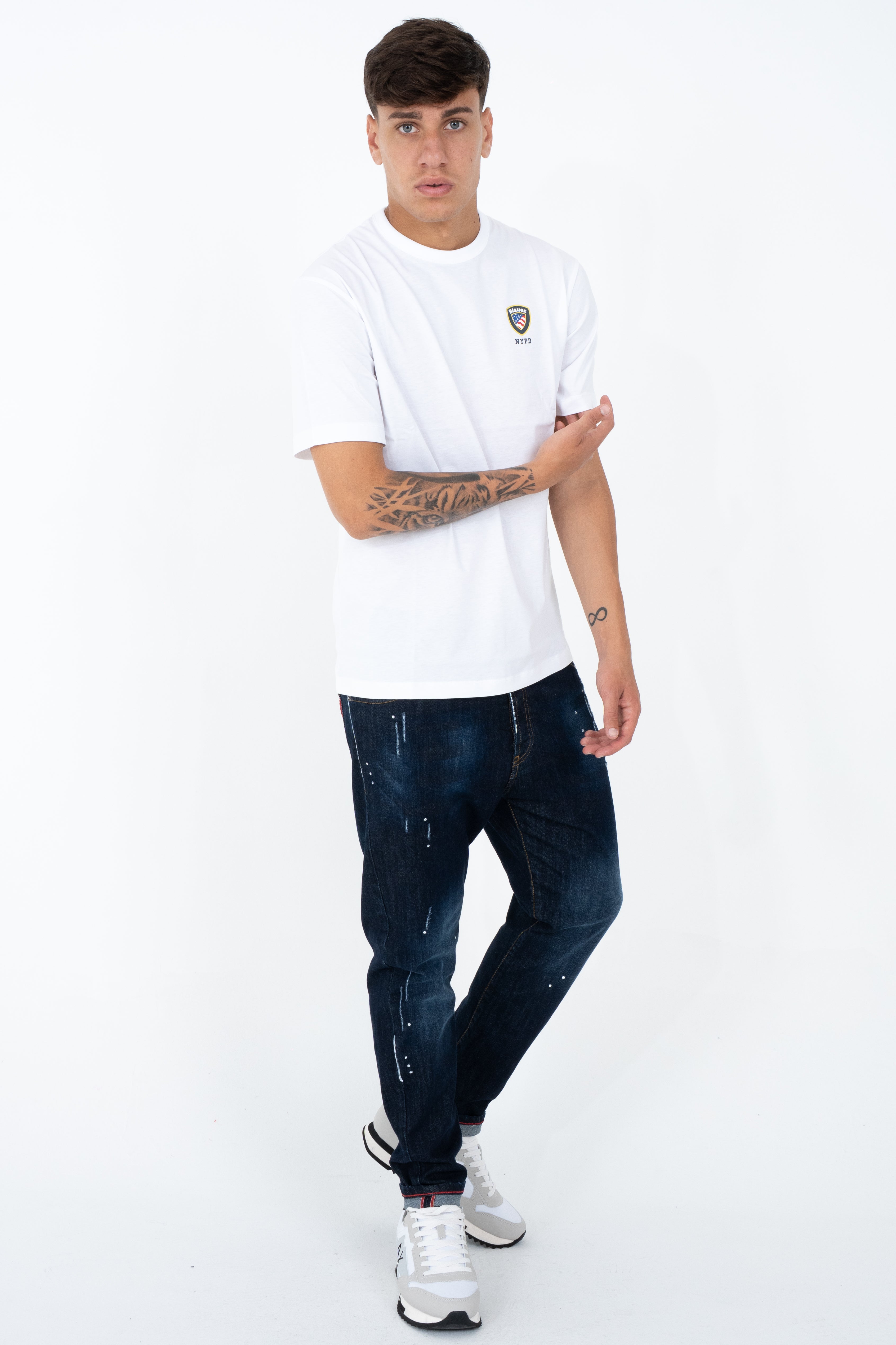 T-shirt a girocollo con logo
