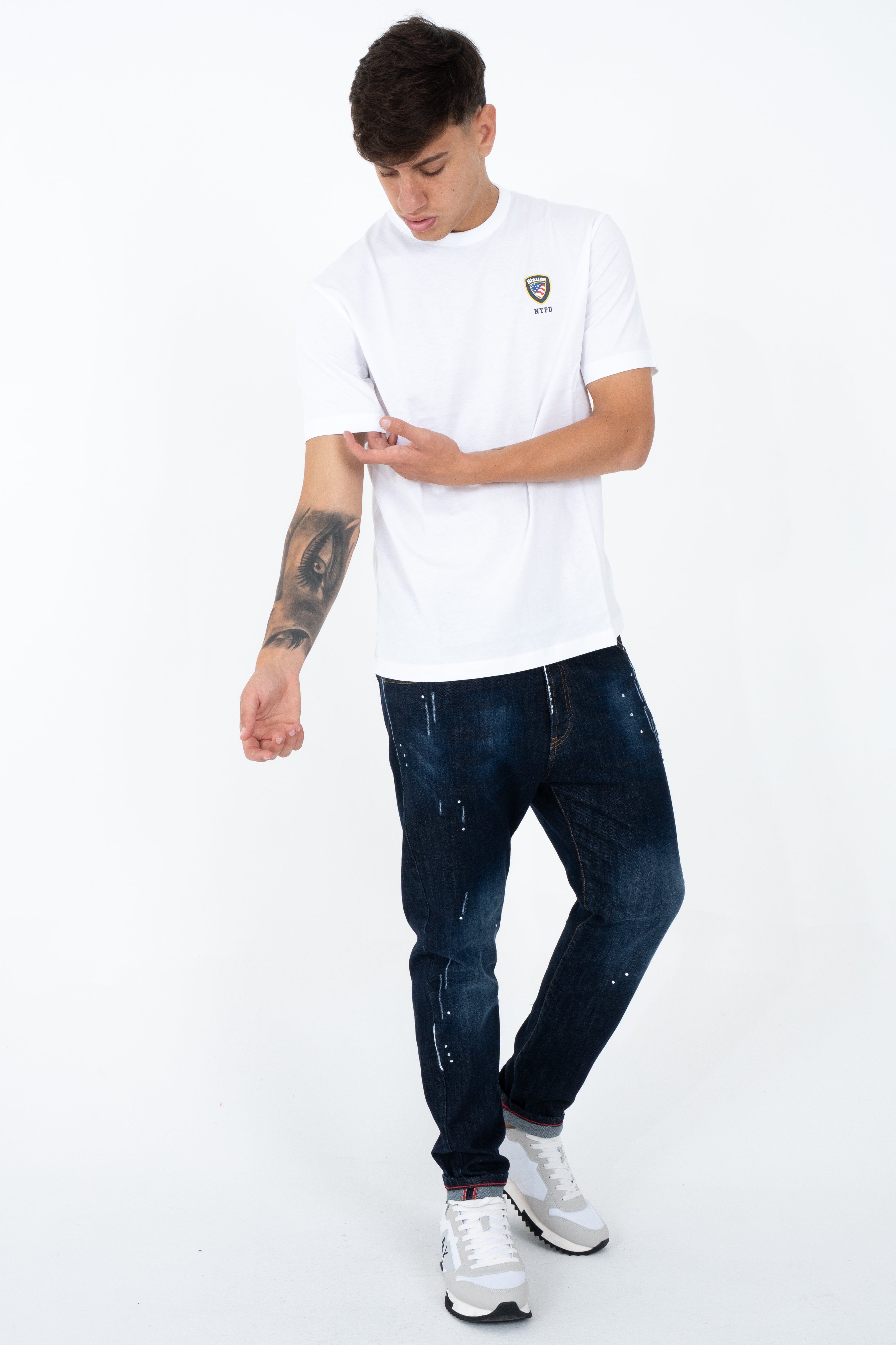 T-shirt a girocollo con logo