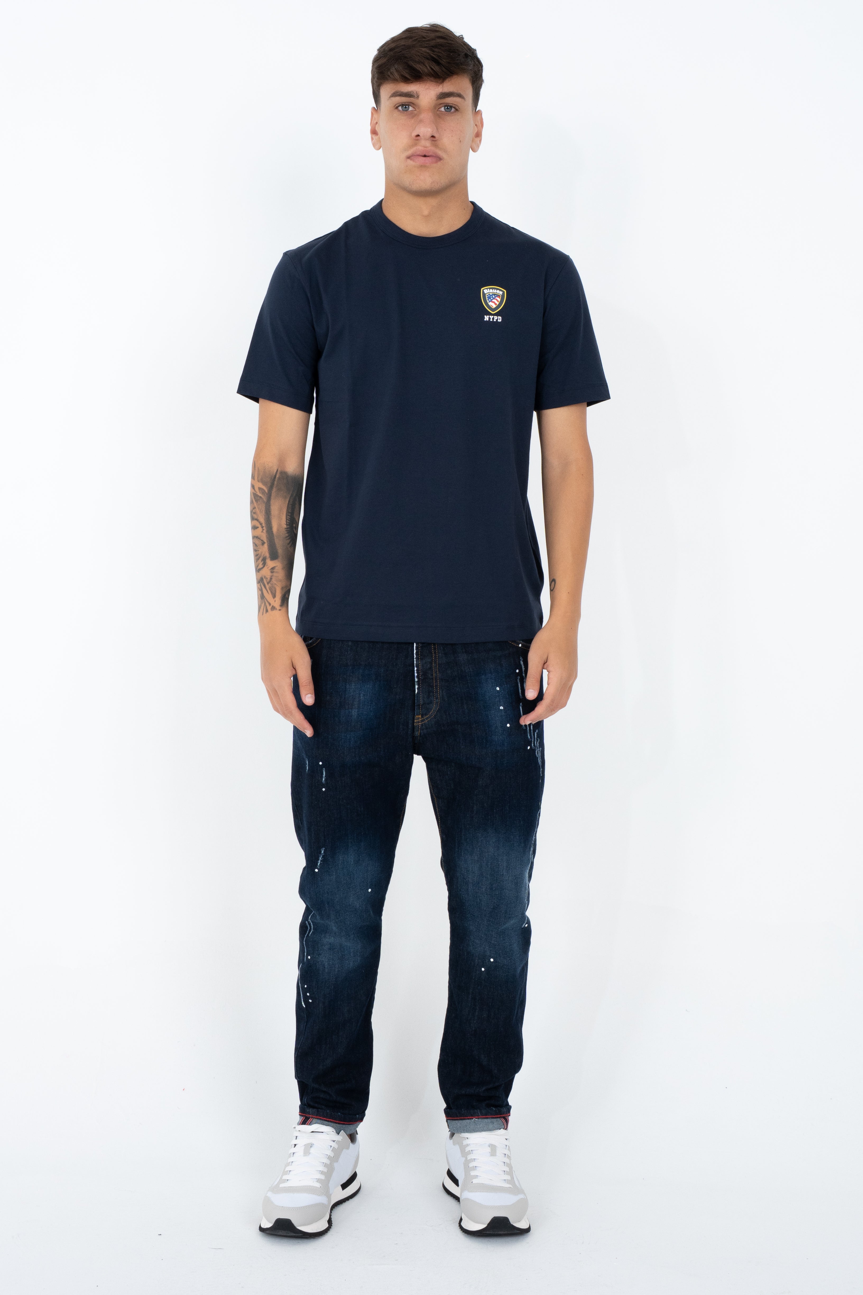 T-shirt a girocollo con logo
