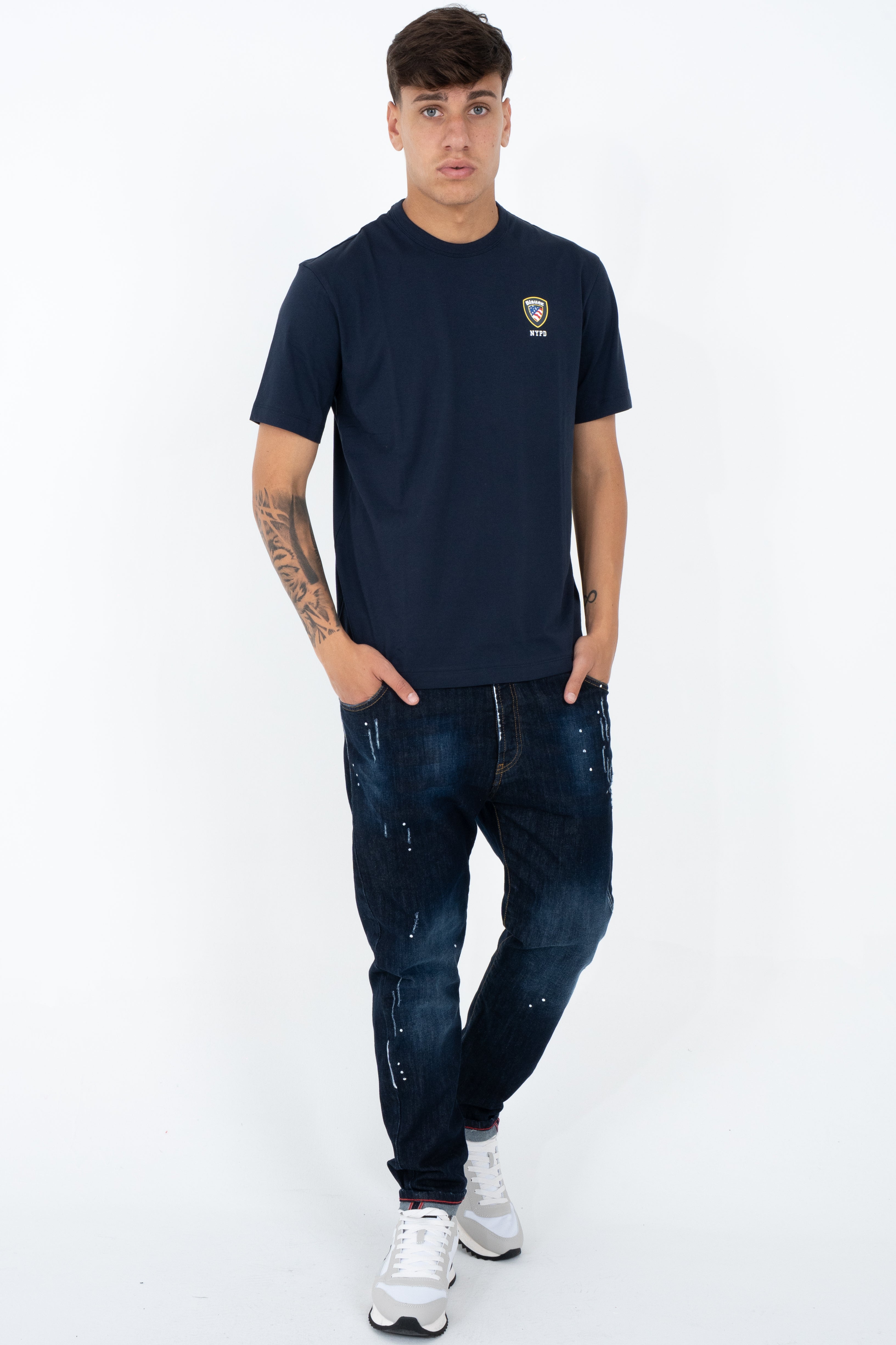 T-shirt a girocollo con logo
