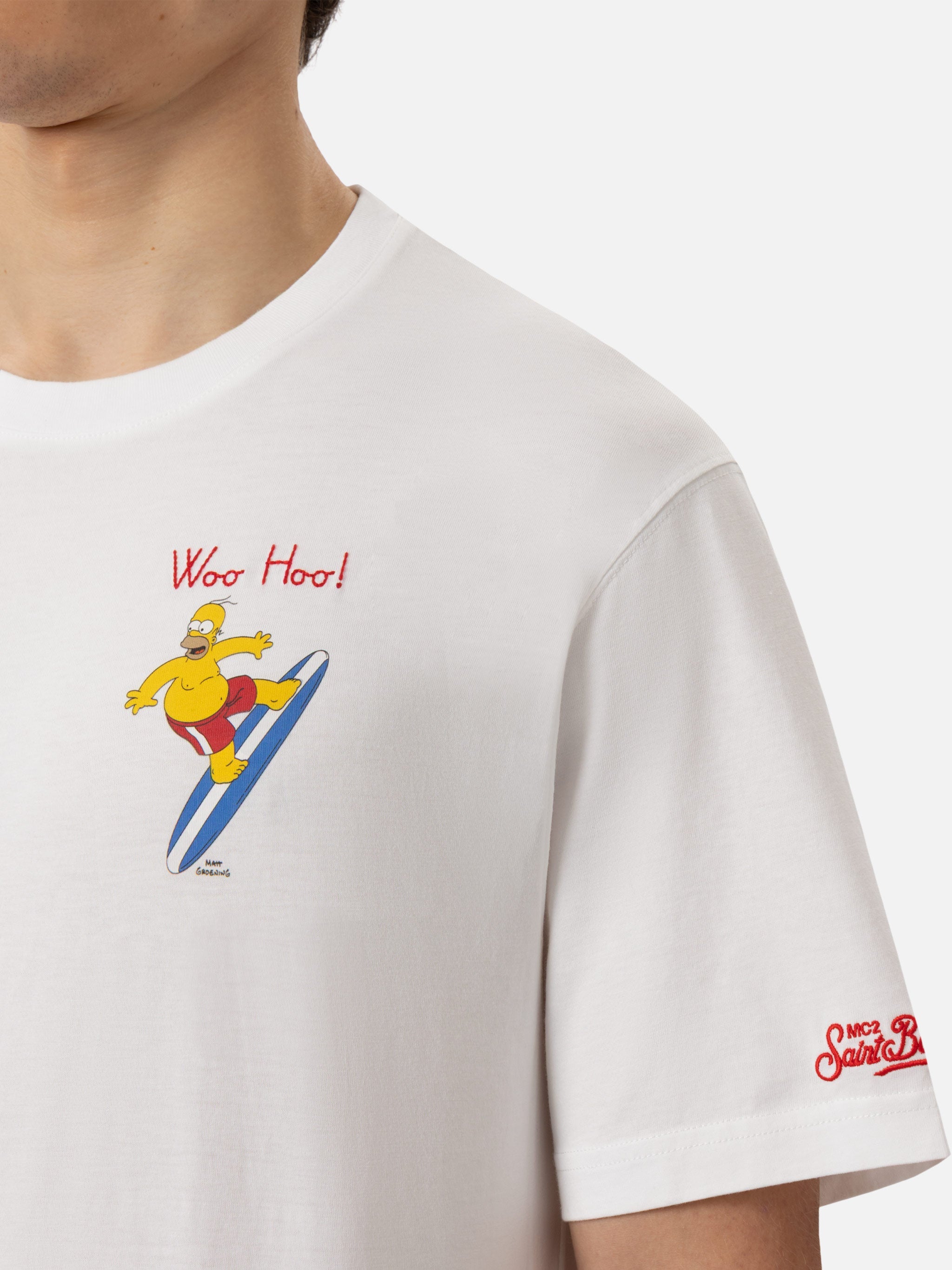 T-shirt con ricamo Homer Surfer