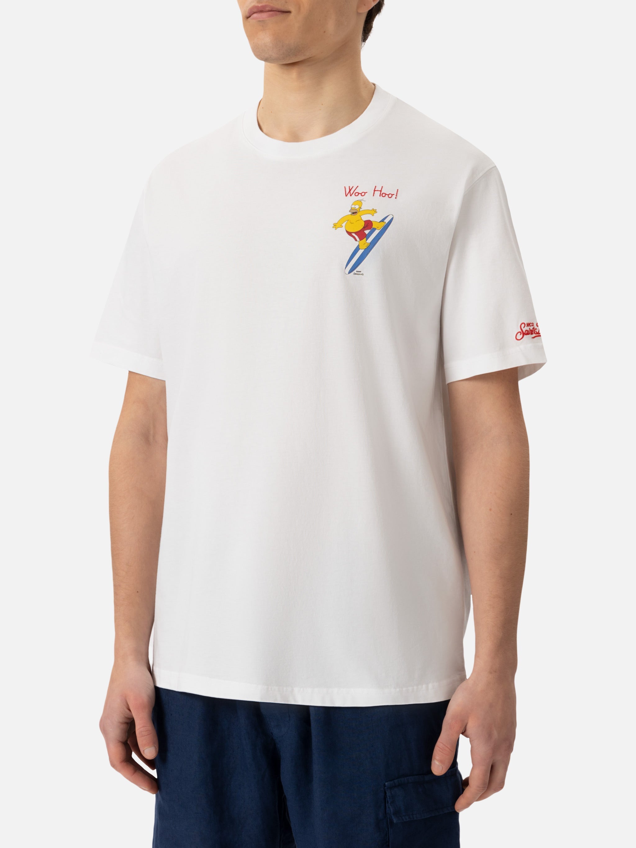 T-shirt con ricamo Homer Surfer