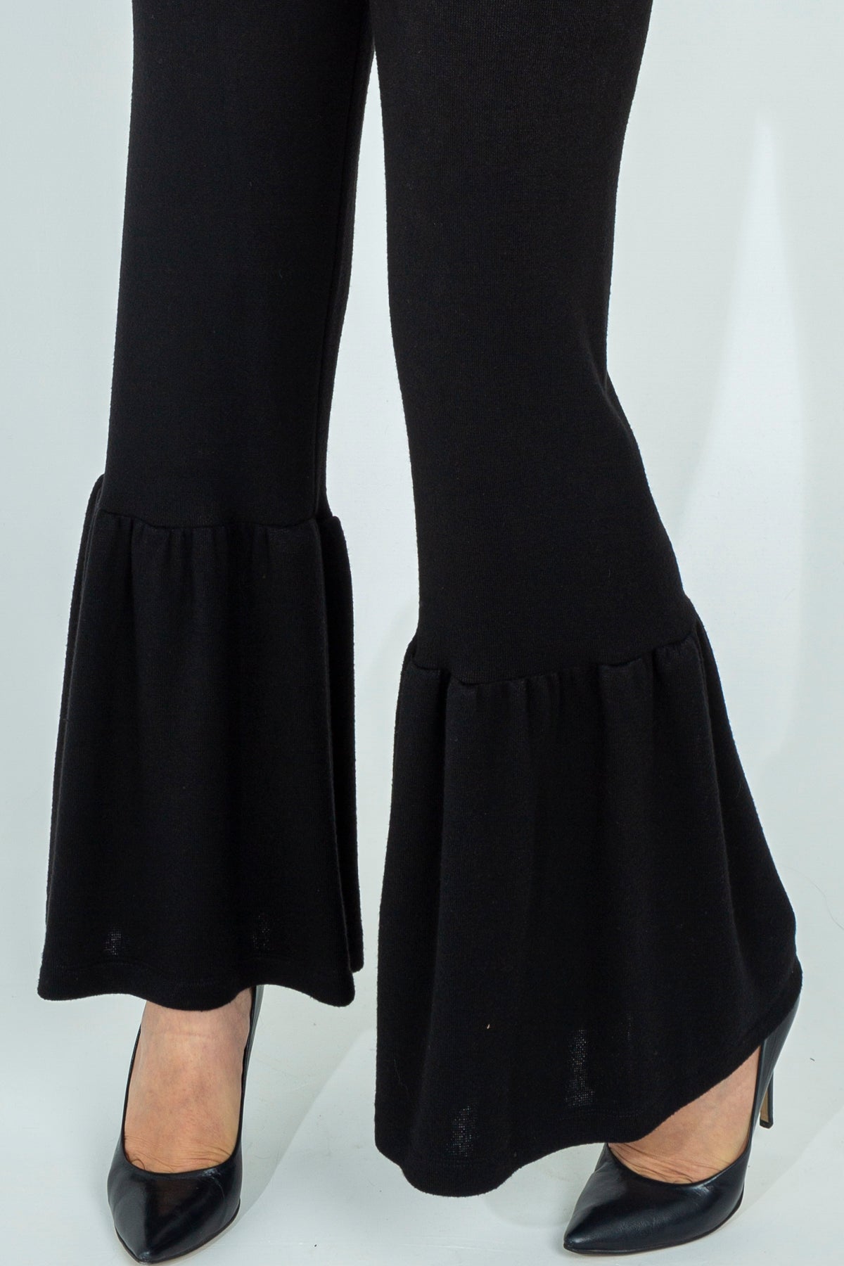 Wool jersey palazzo trousers