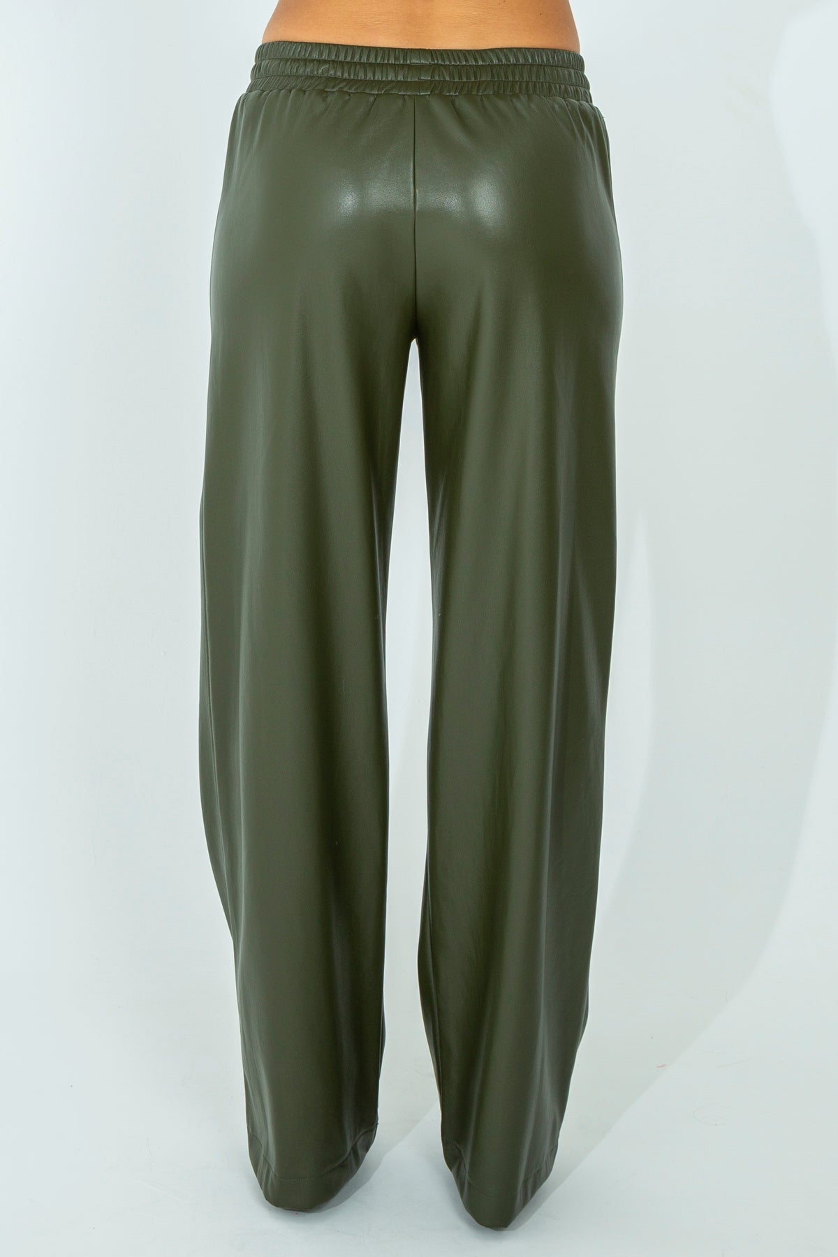 Palazzo trousers in eco leather