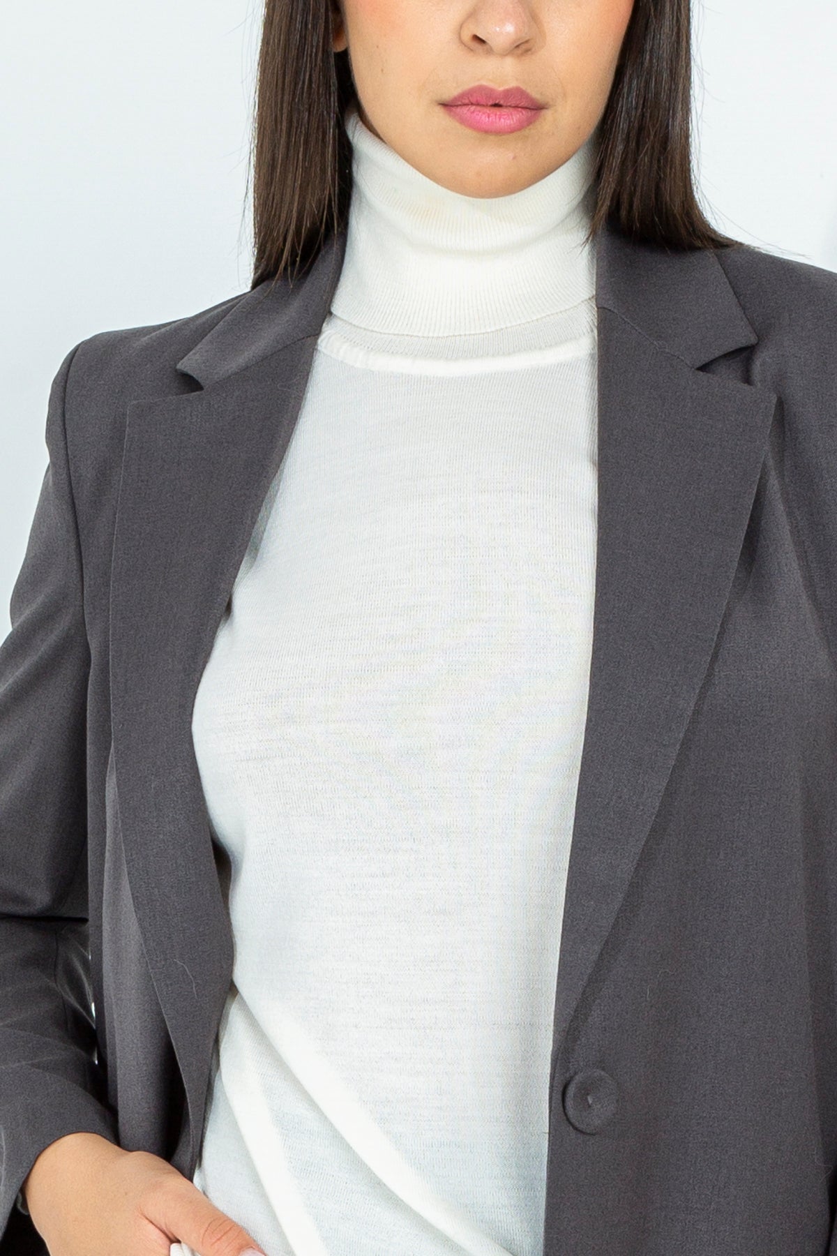 One-shoulder jacket in firm fabric