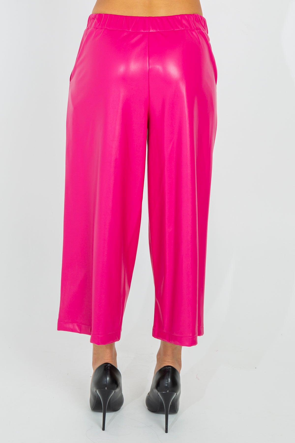 Faux leather gaucho trousers