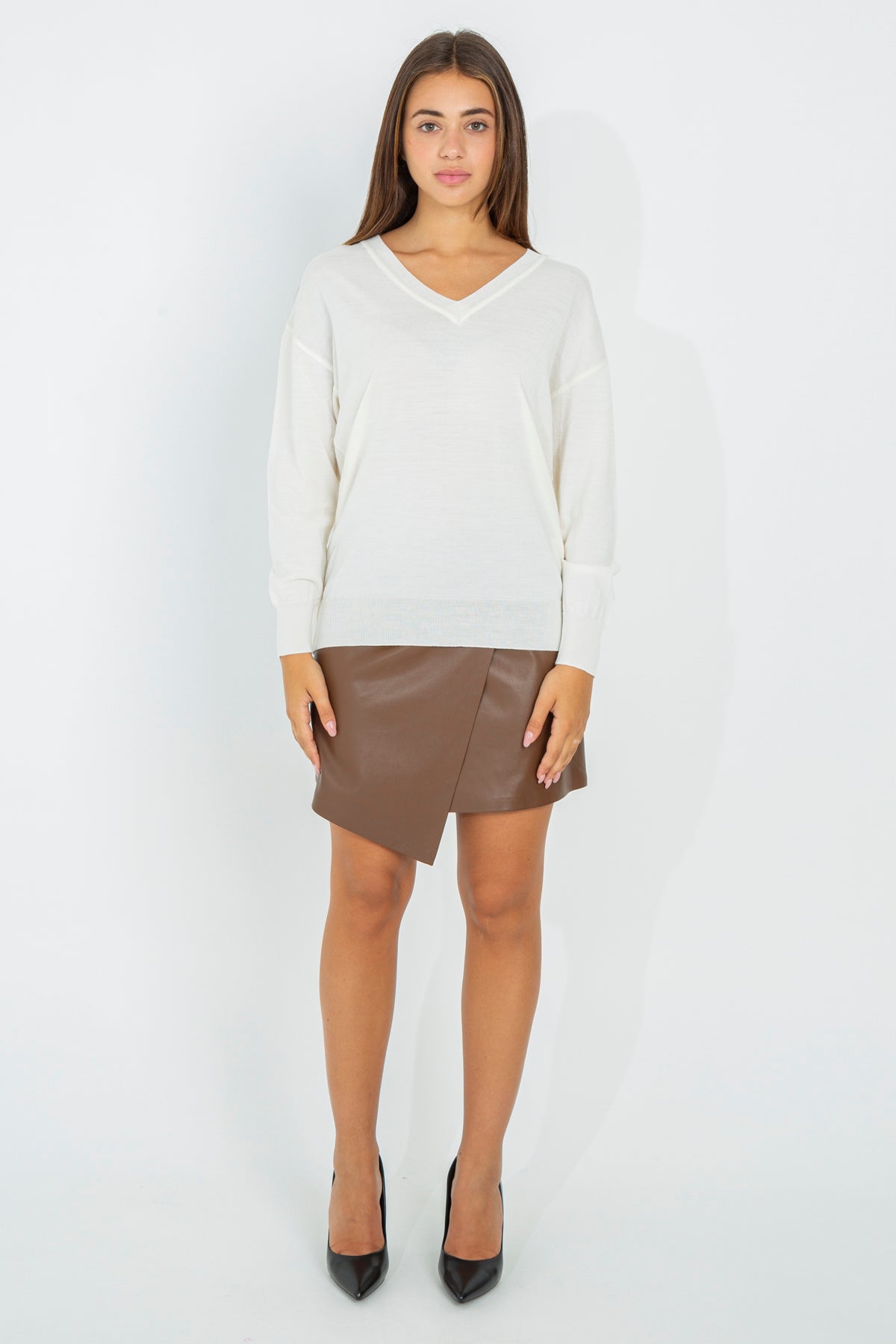 Faux leather mini skirt