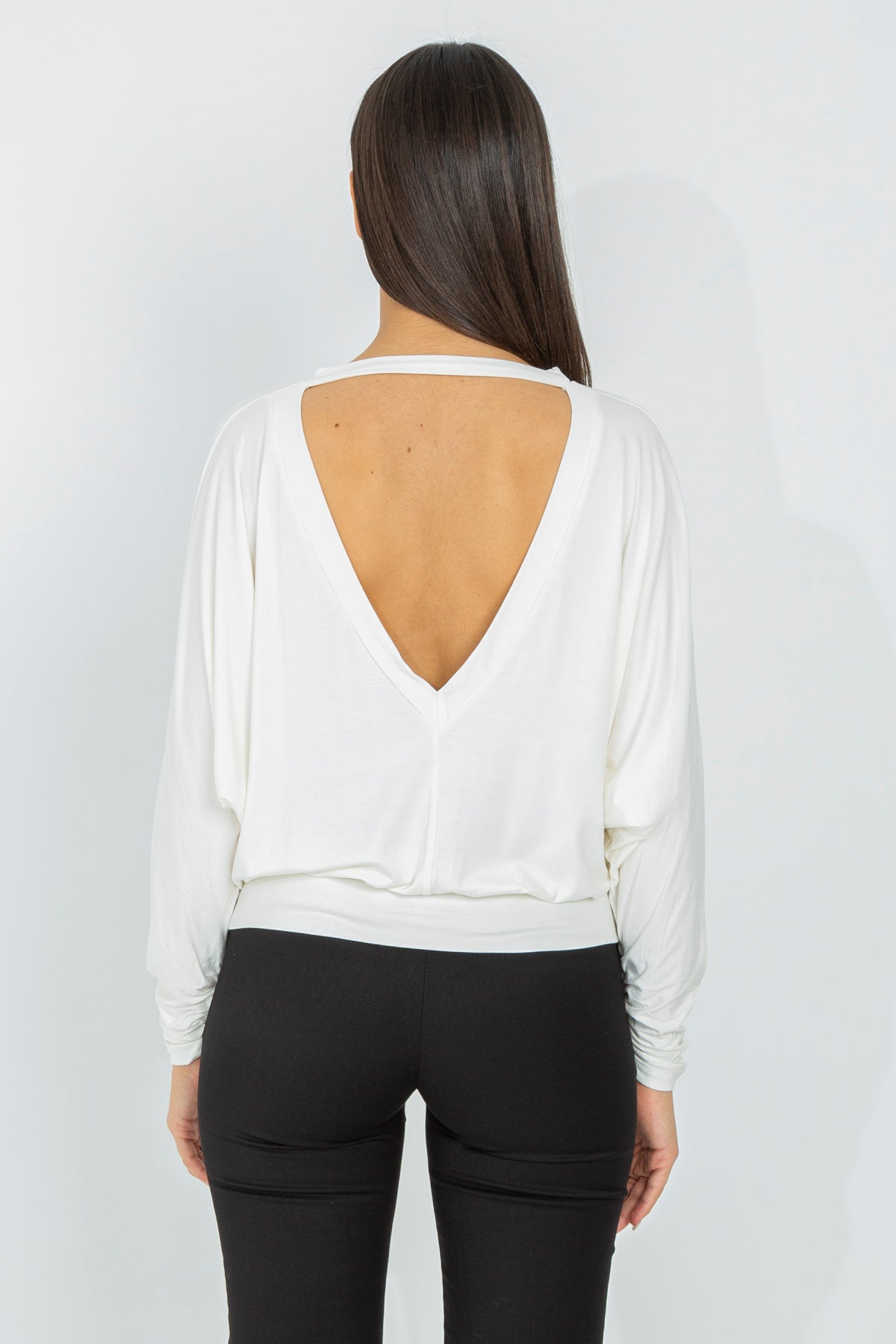 Sweater with deep neckline