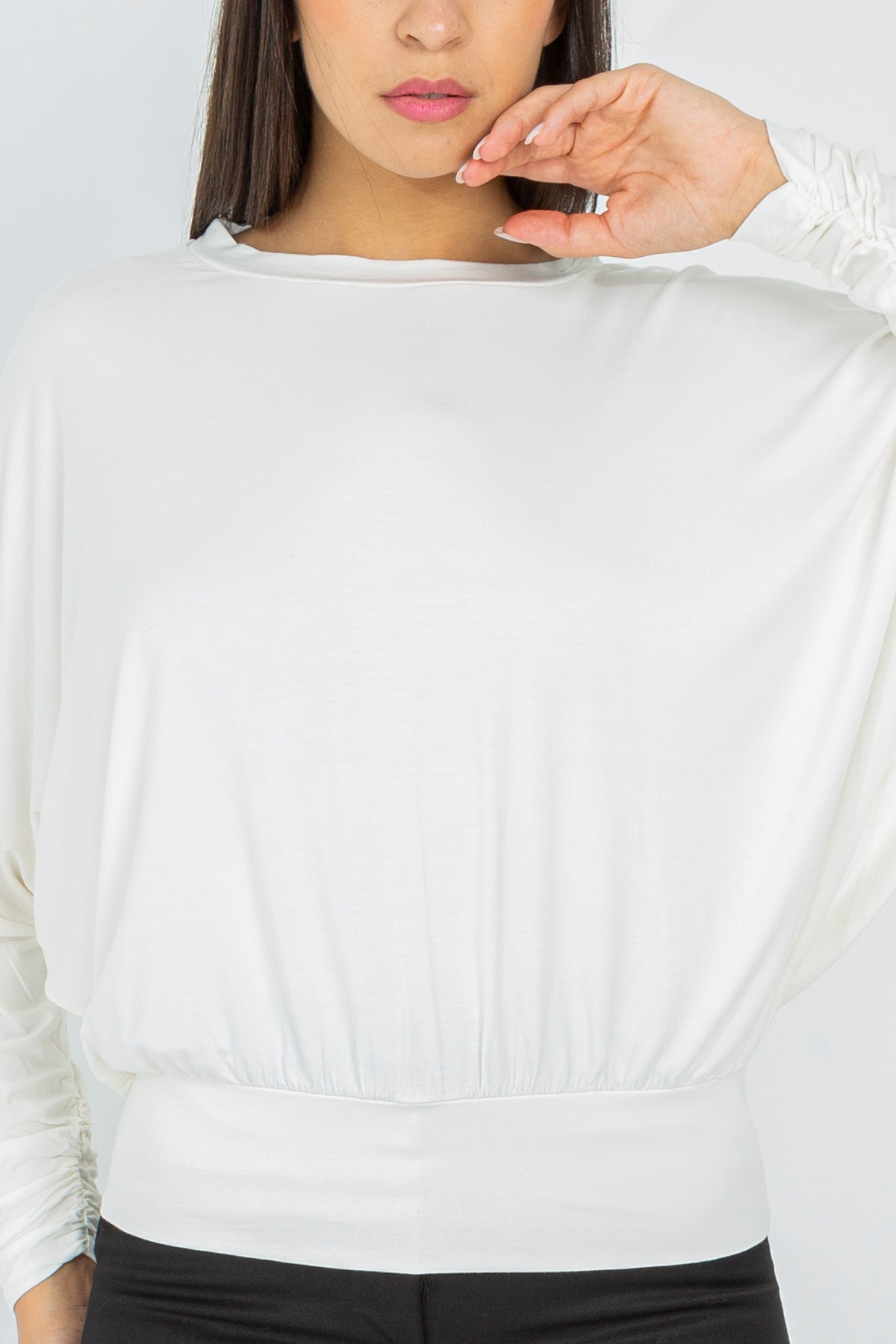 Sweater with deep neckline