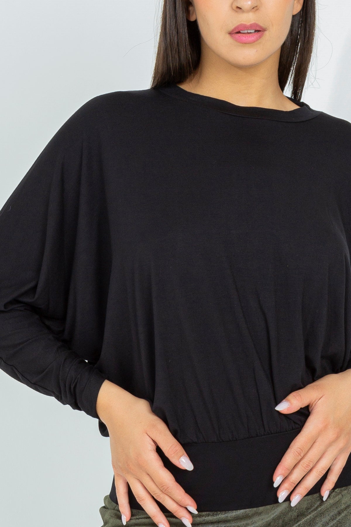 Sweater with deep neckline