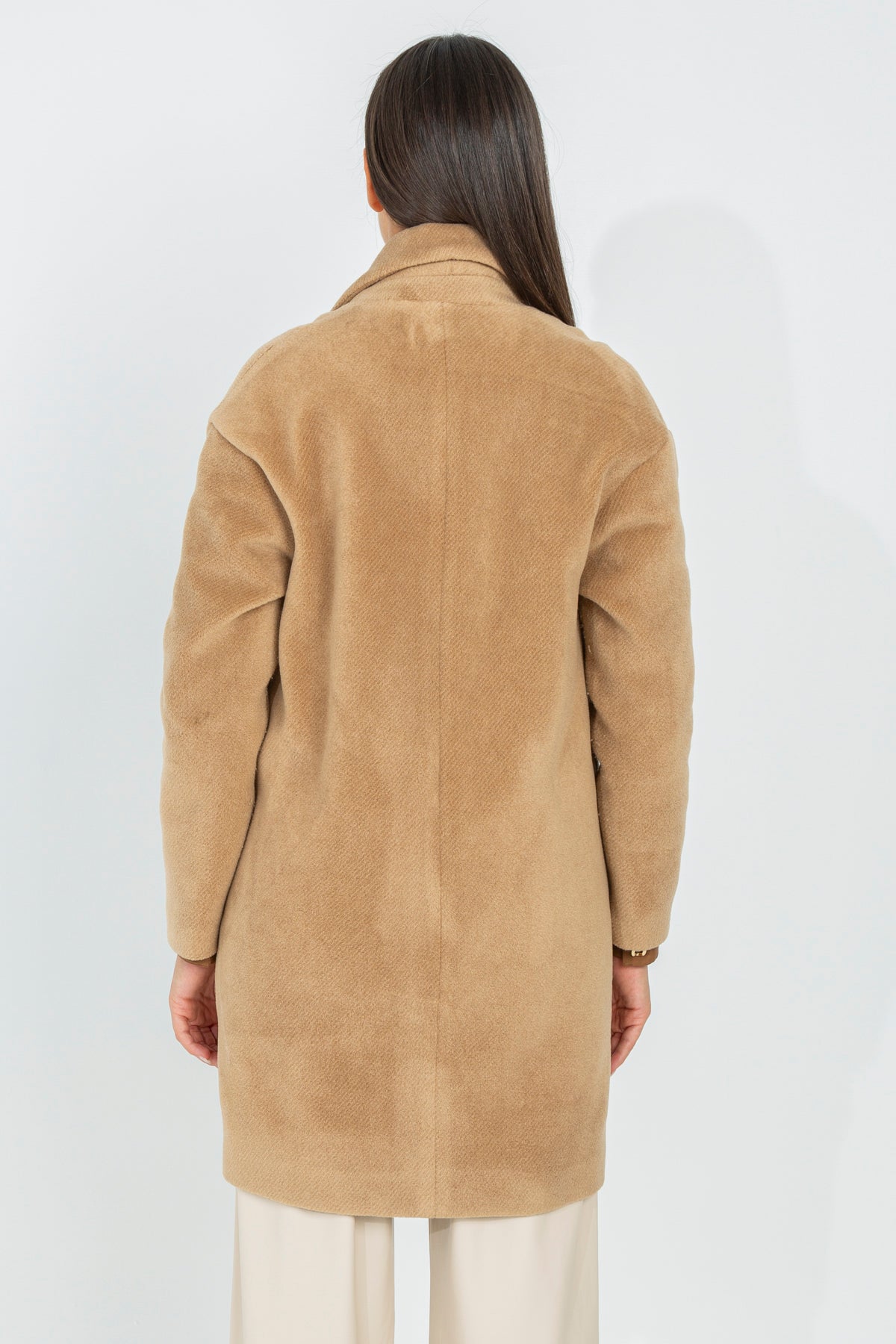 Double-breasted midi coat