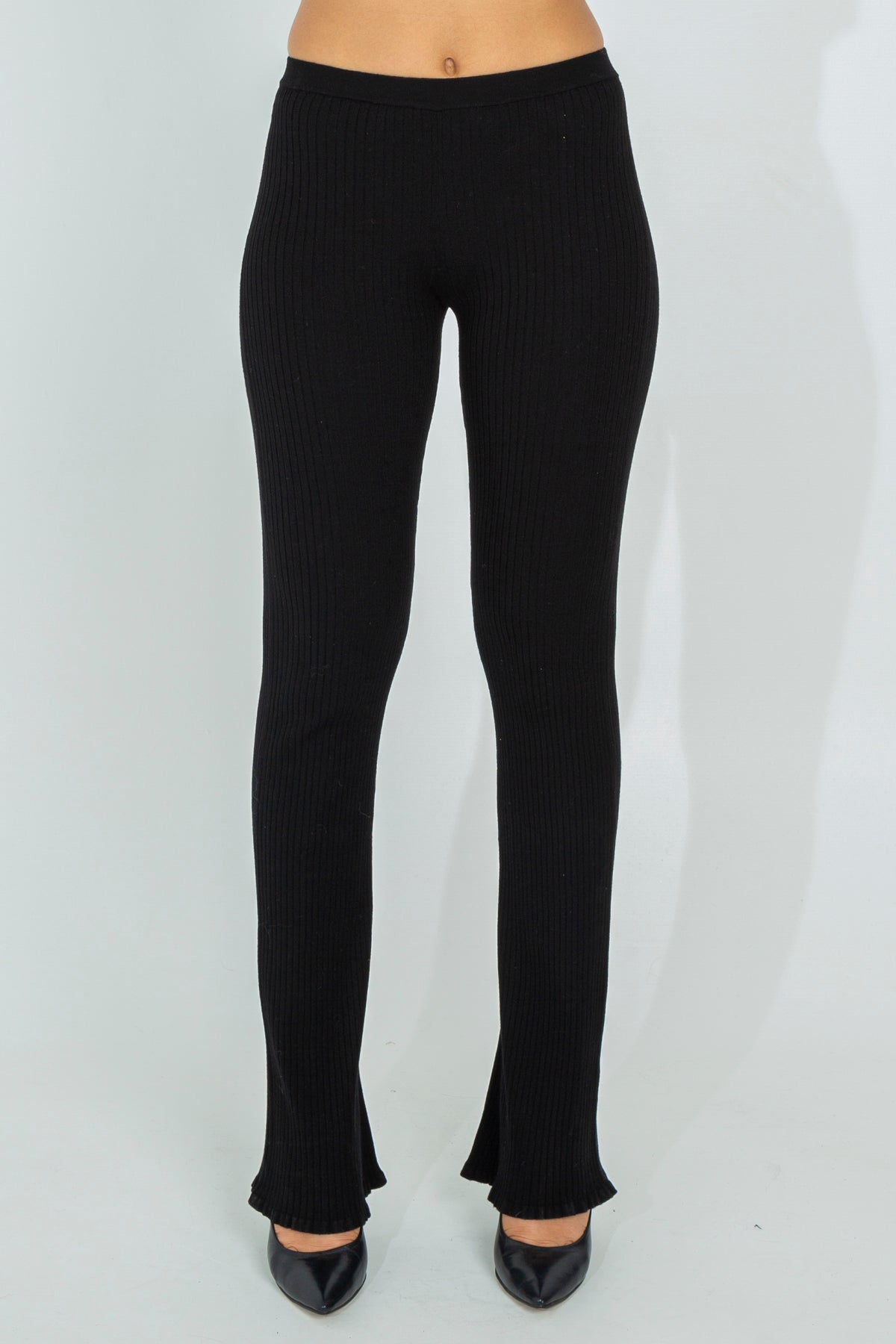 Leggings in maglina a coste