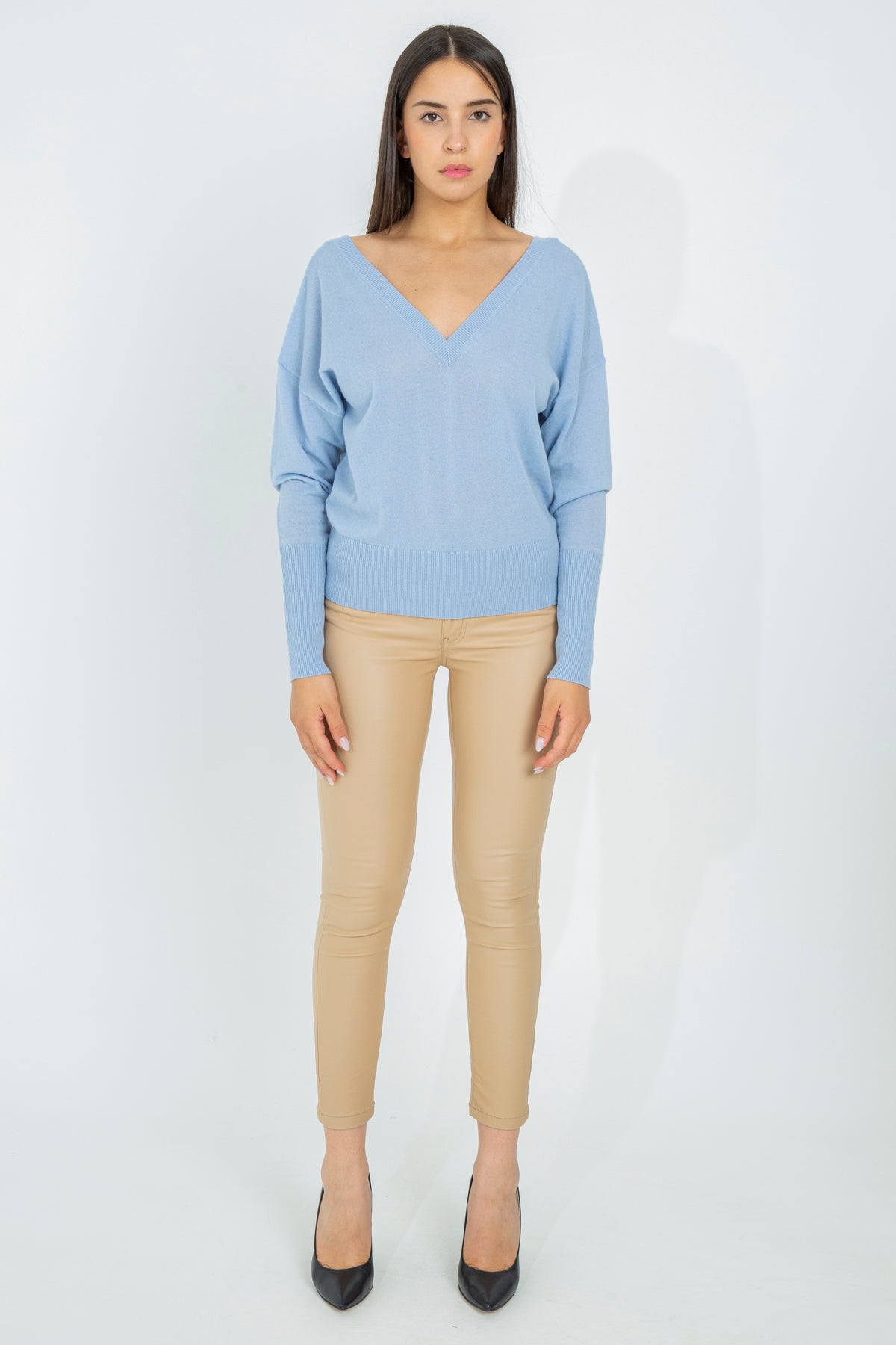 V-neck wool sweater