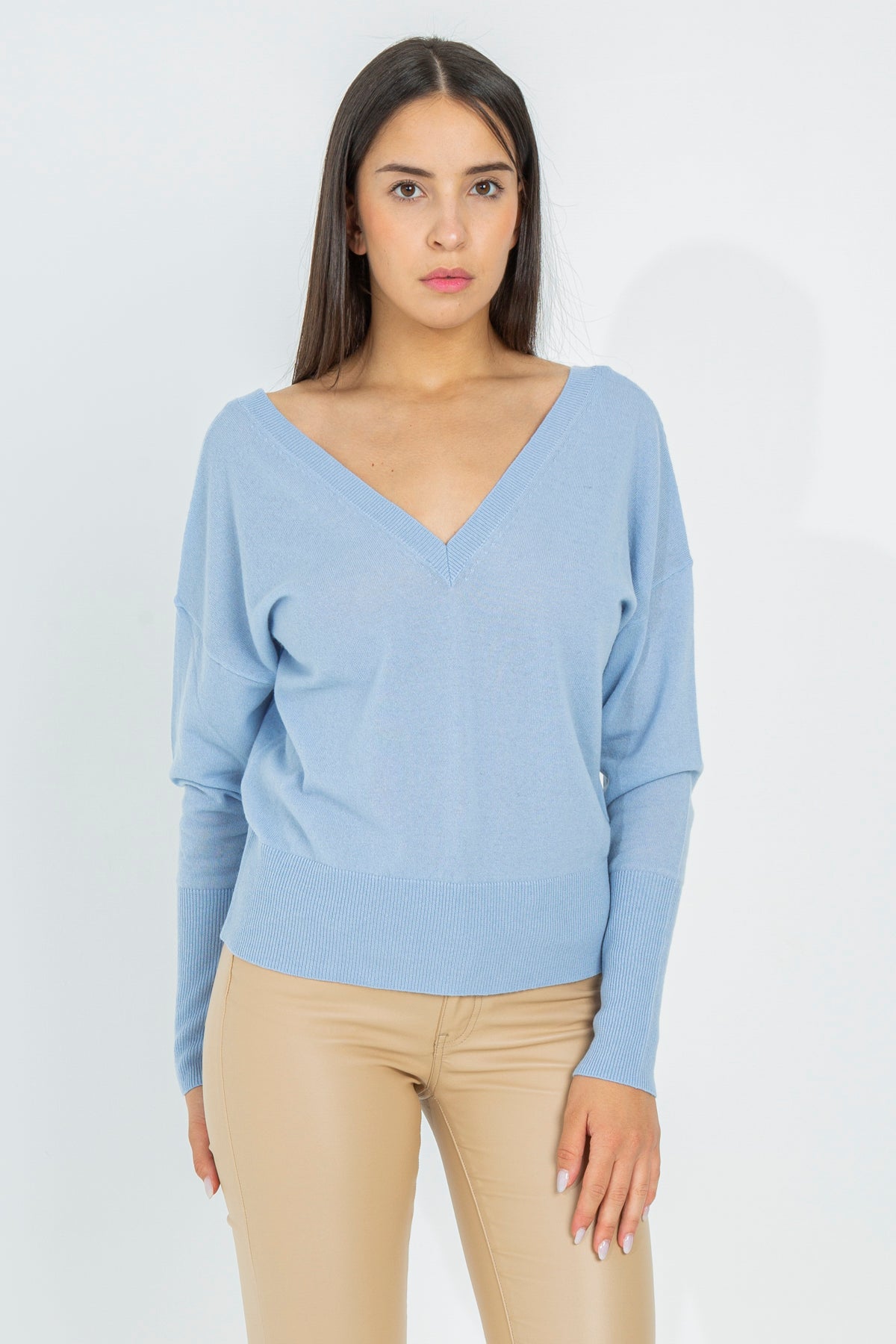 V-neck wool sweater