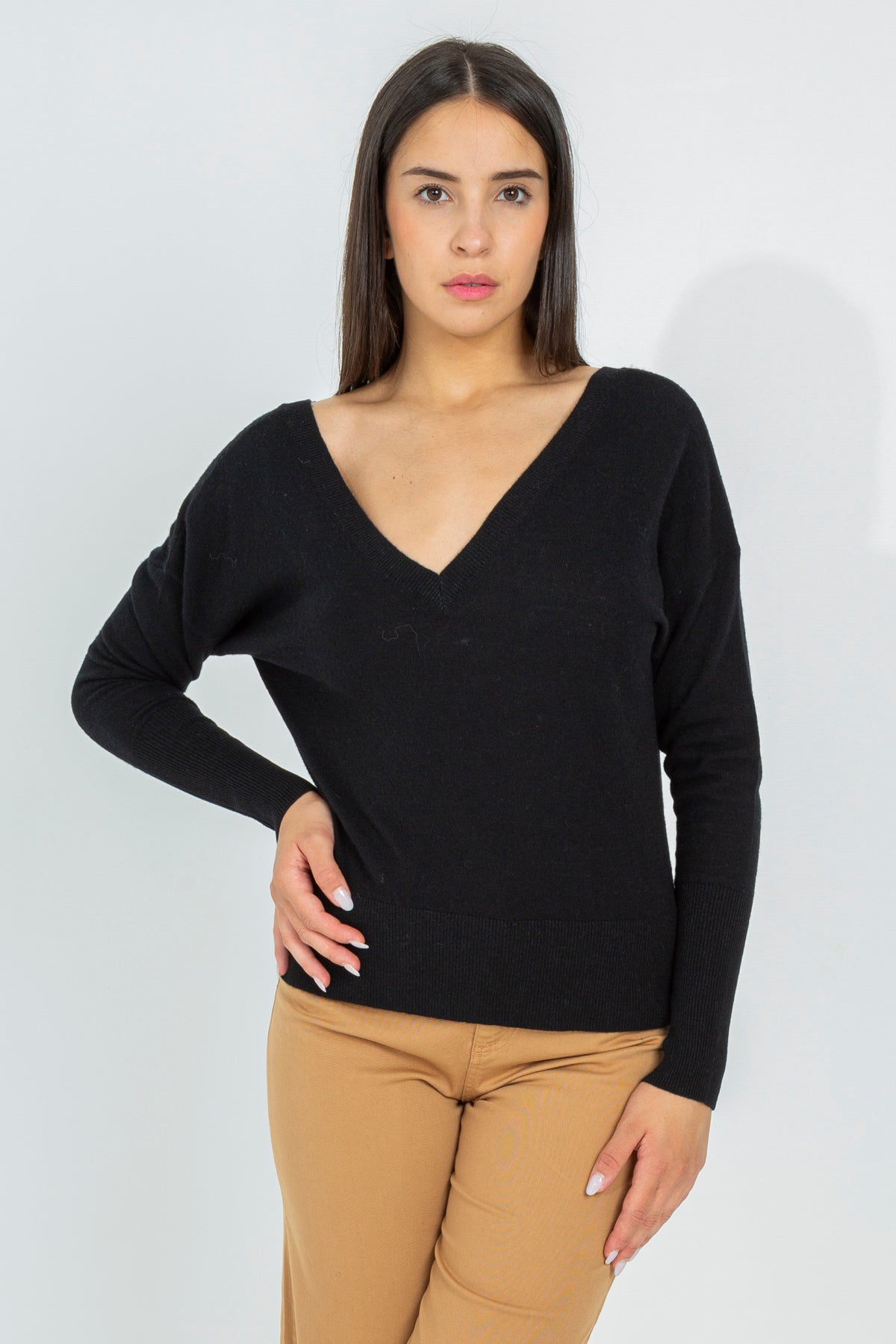 V-neck wool sweater