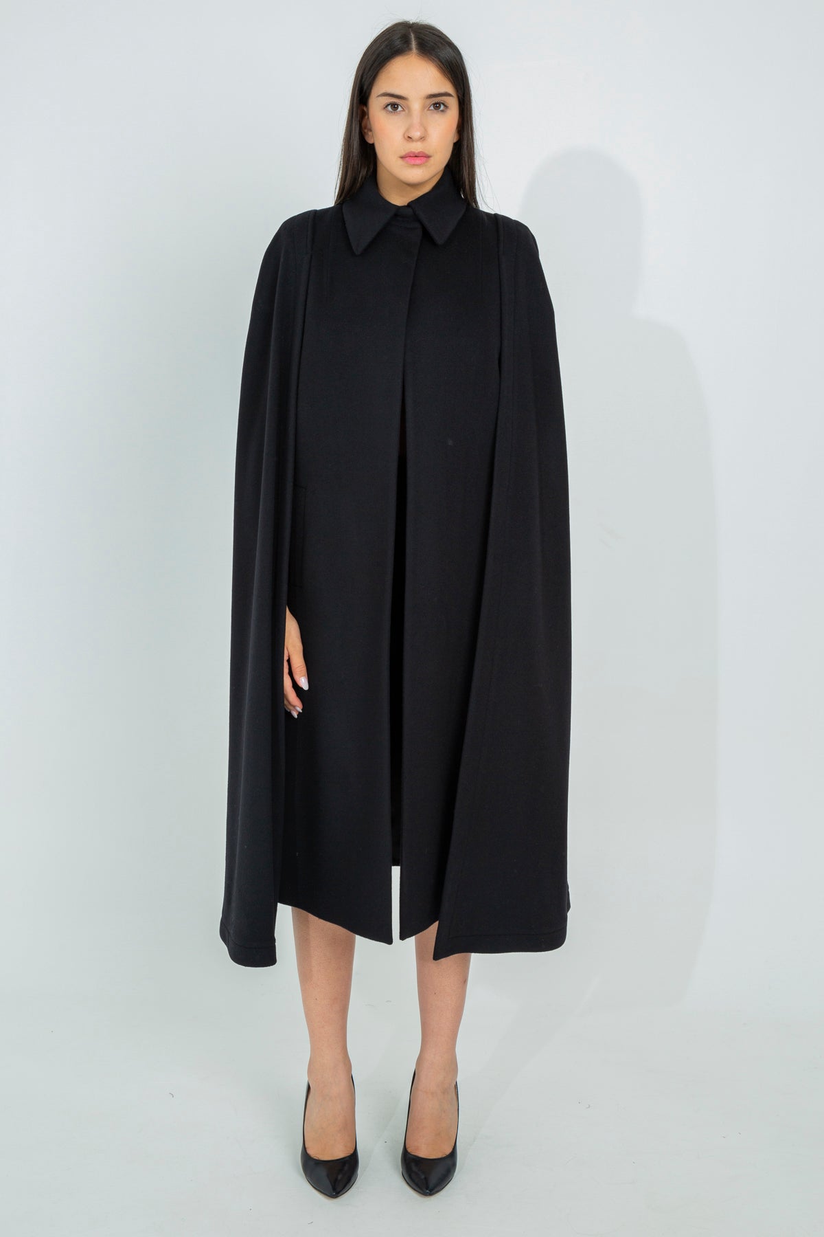 Long cape coat