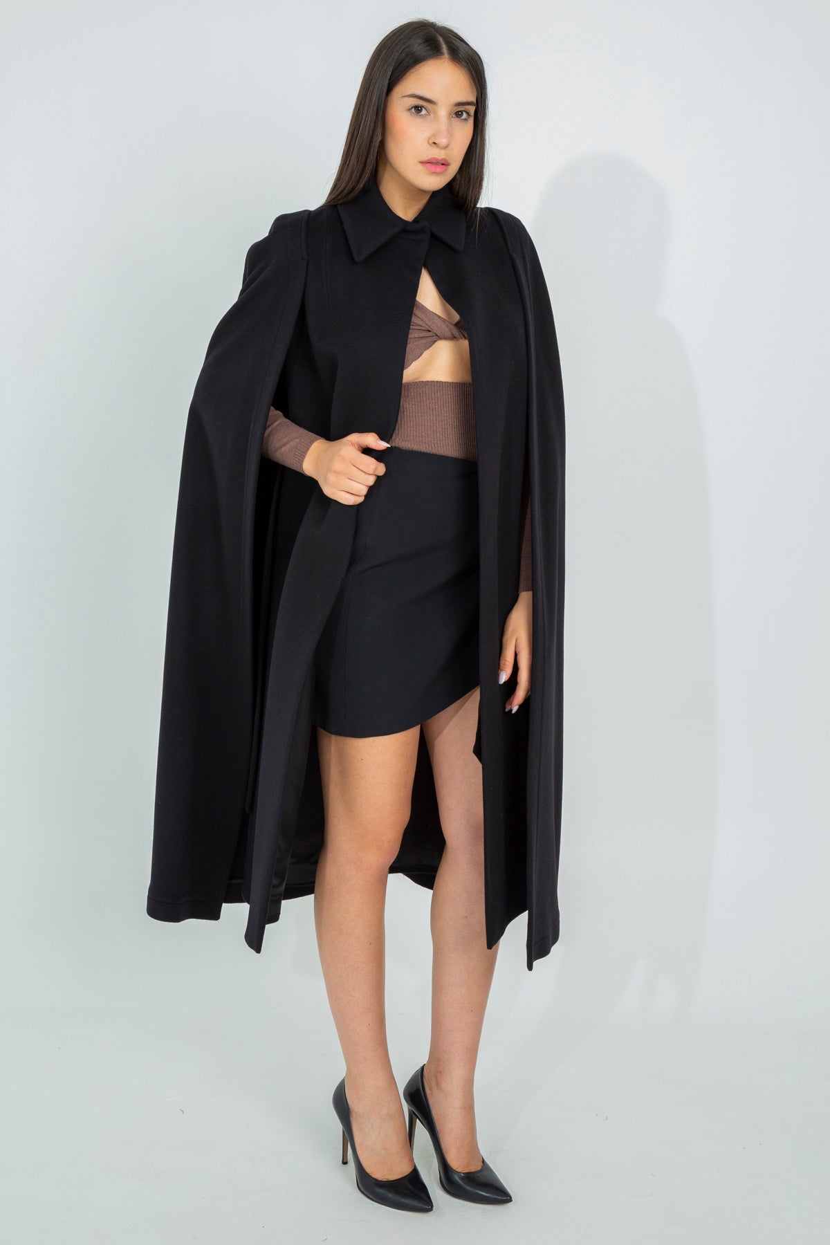 Long cape coat