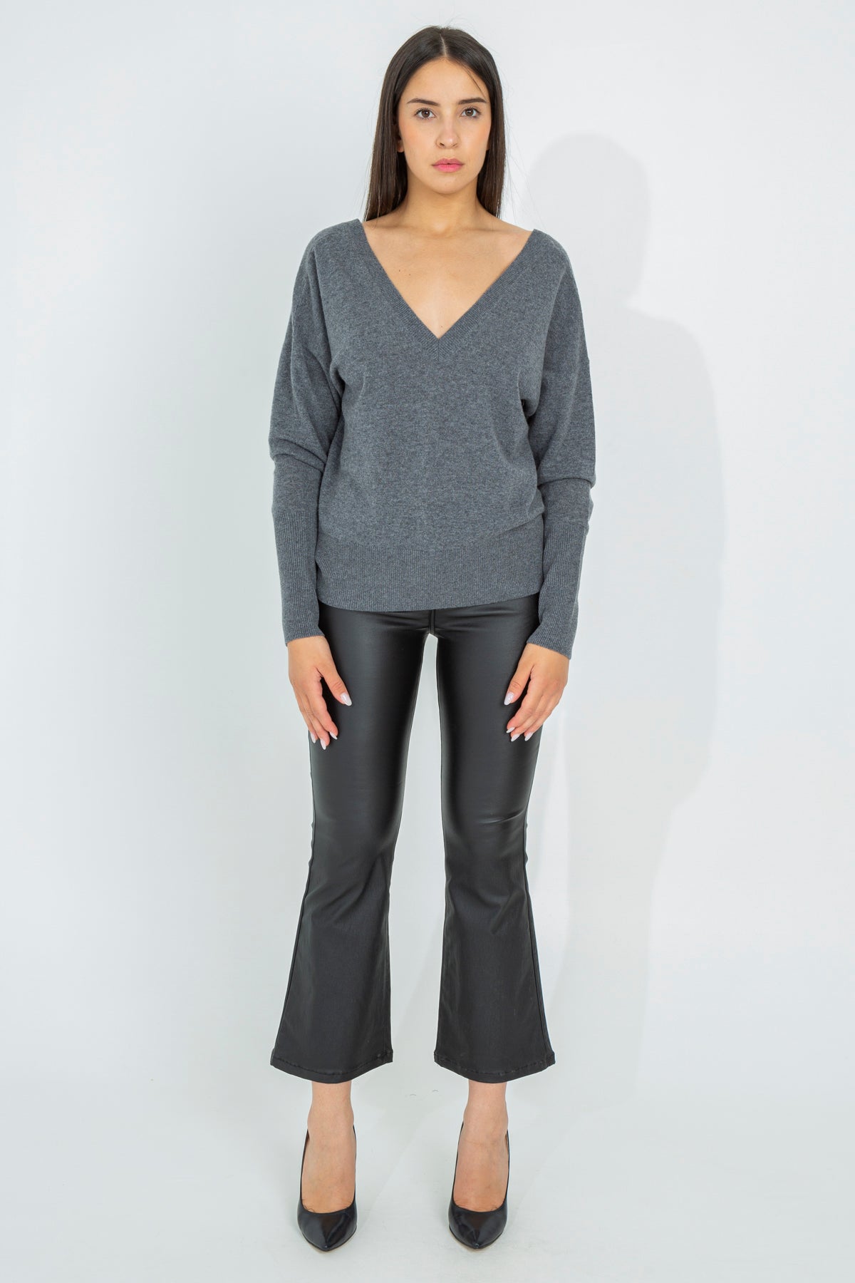 V-neck wool sweater