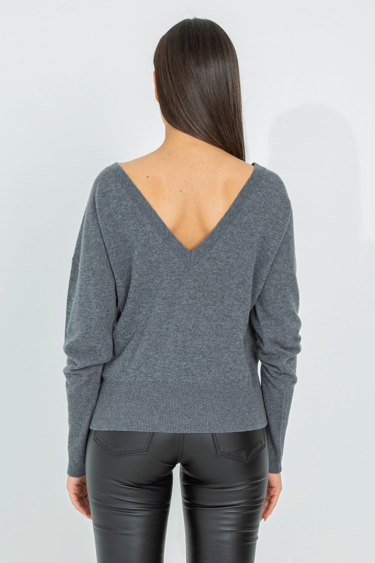 V-neck wool sweater