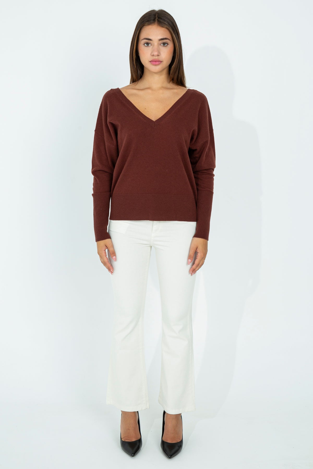 V-neck wool sweater