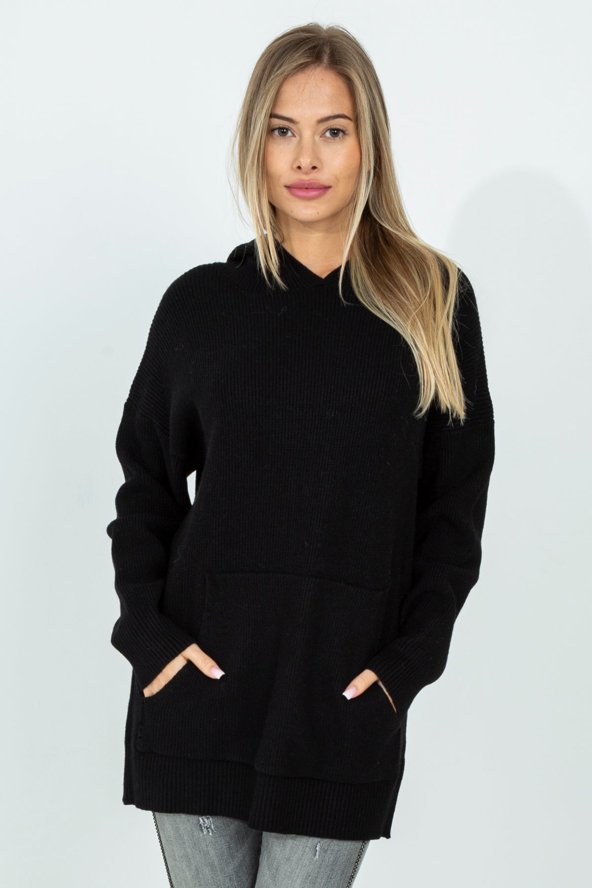 Oversized knitted wool sweater