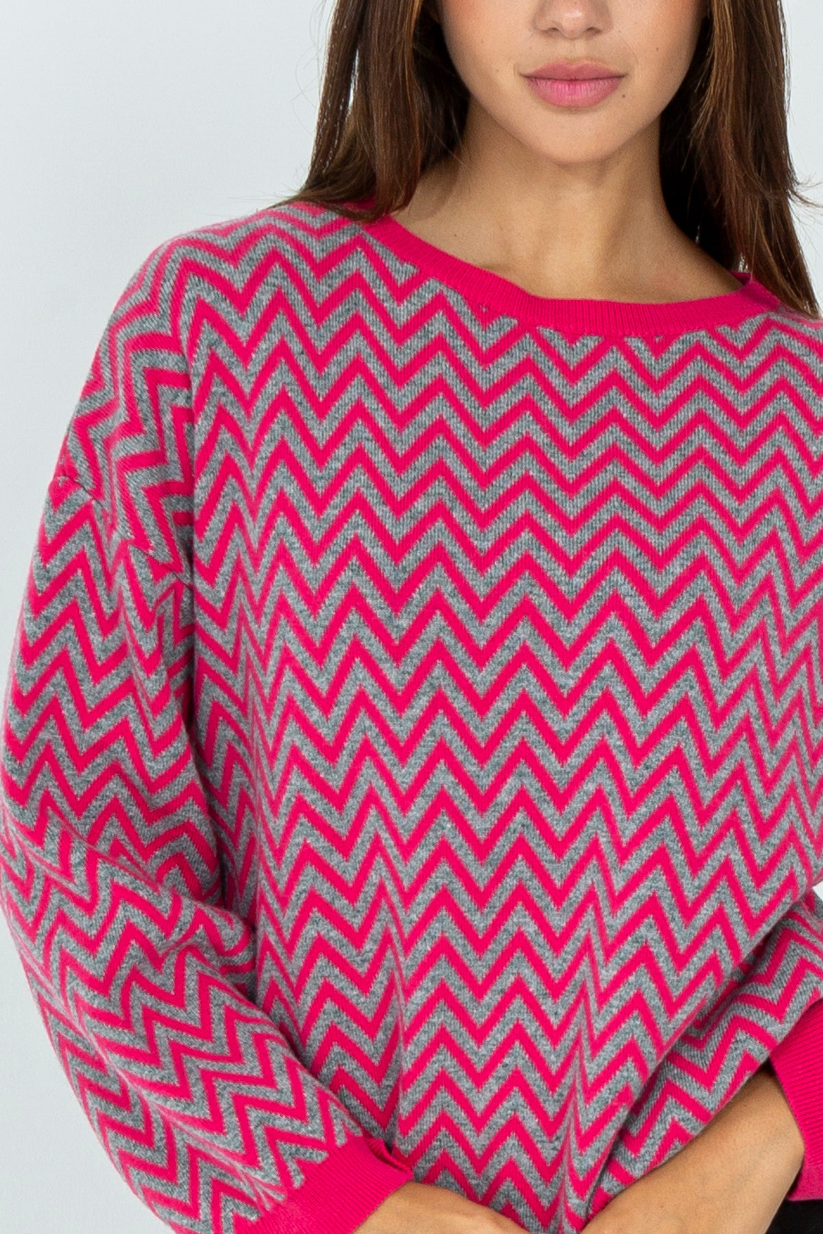 Chevron pattern wool sweater