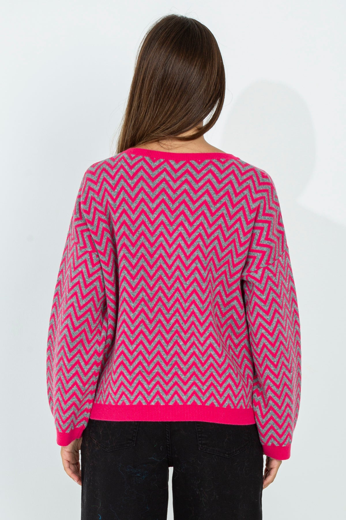 Maglia in lana a fantasia chevron