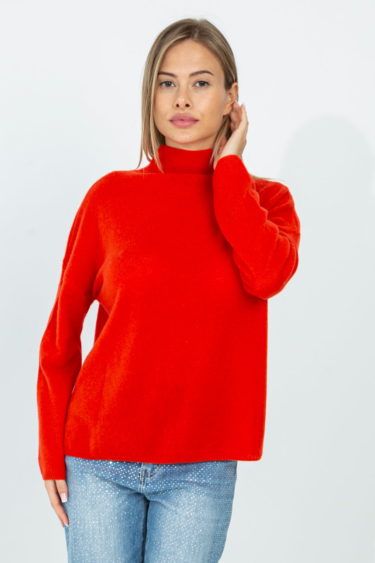 Cashmere half-neck sweater