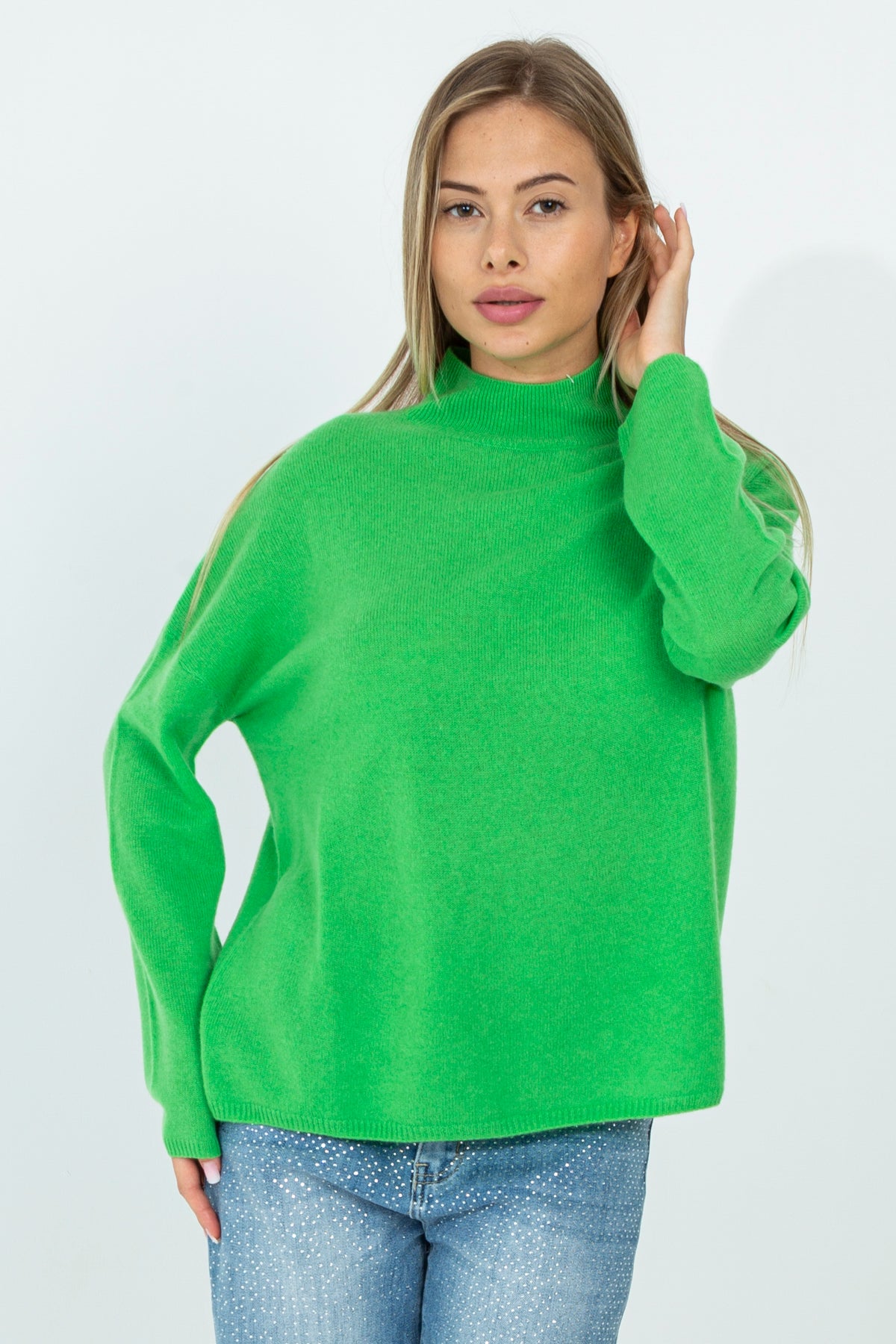 Cashmere half-neck sweater