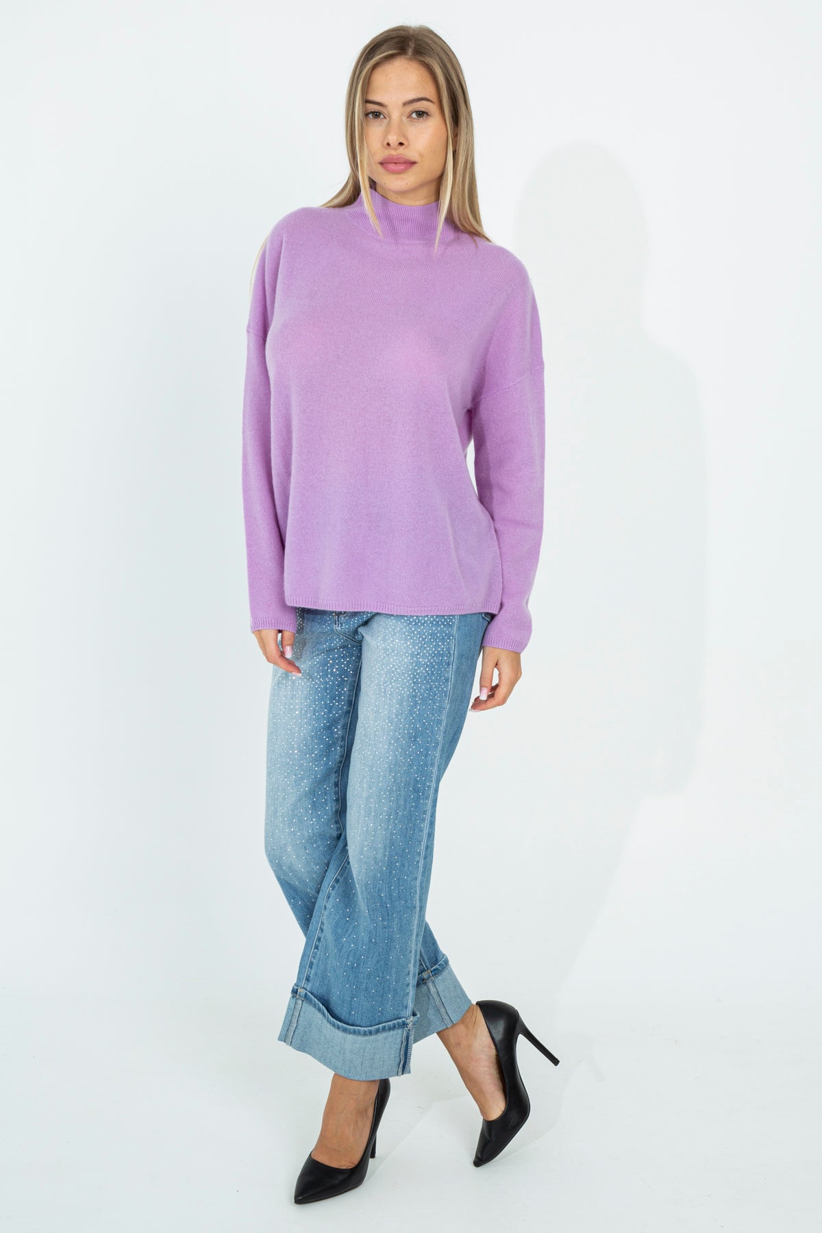 Maglia a mezzo collo in cashmere