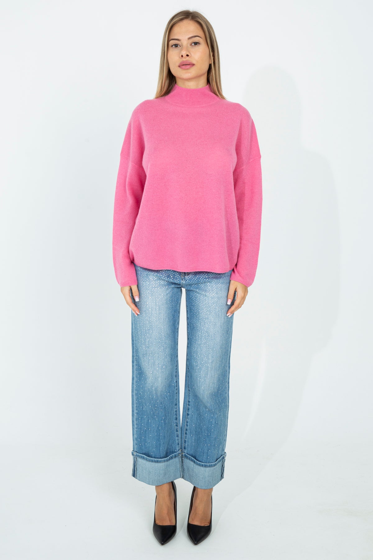 Maglia a mezzo collo in cashmere