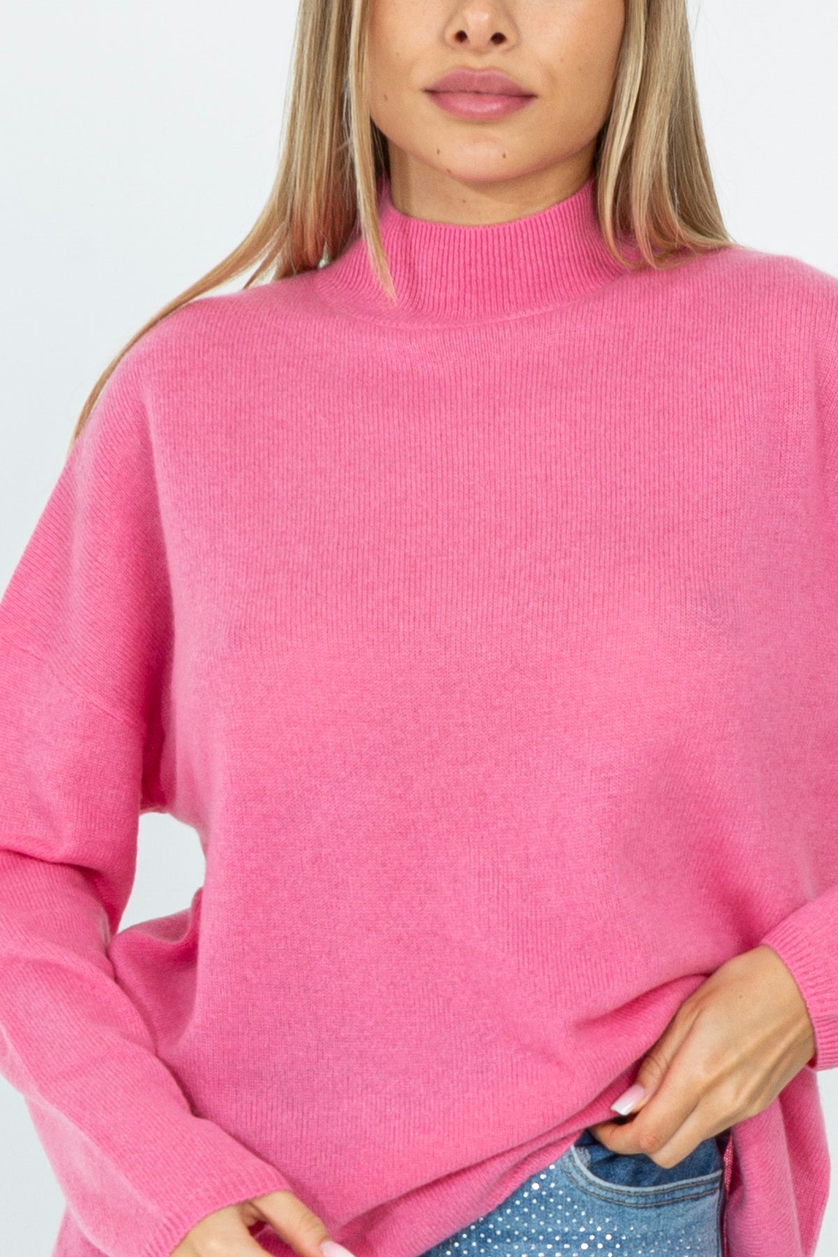 Maglia a mezzo collo in cashmere