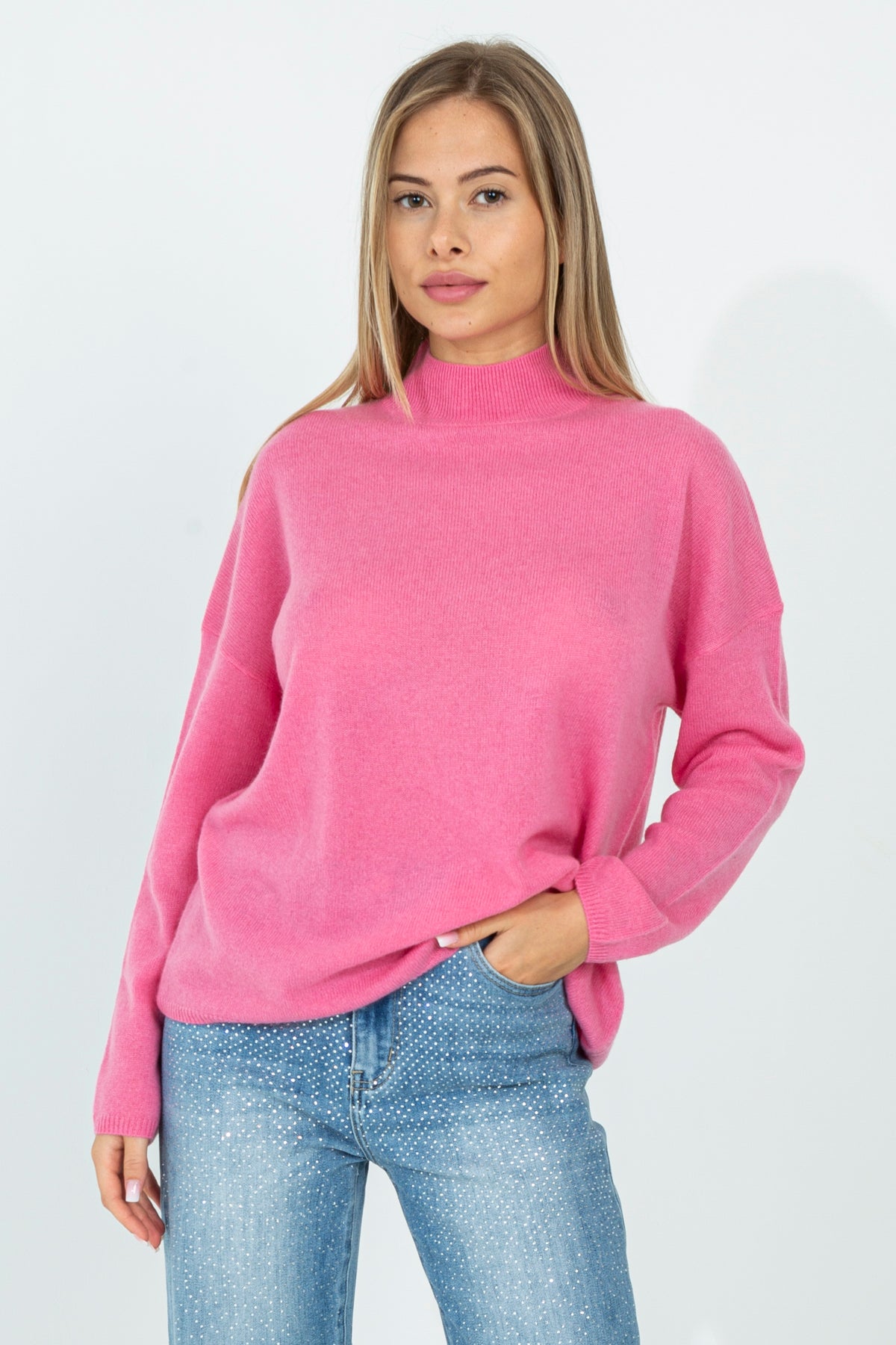 Maglia a mezzo collo in cashmere