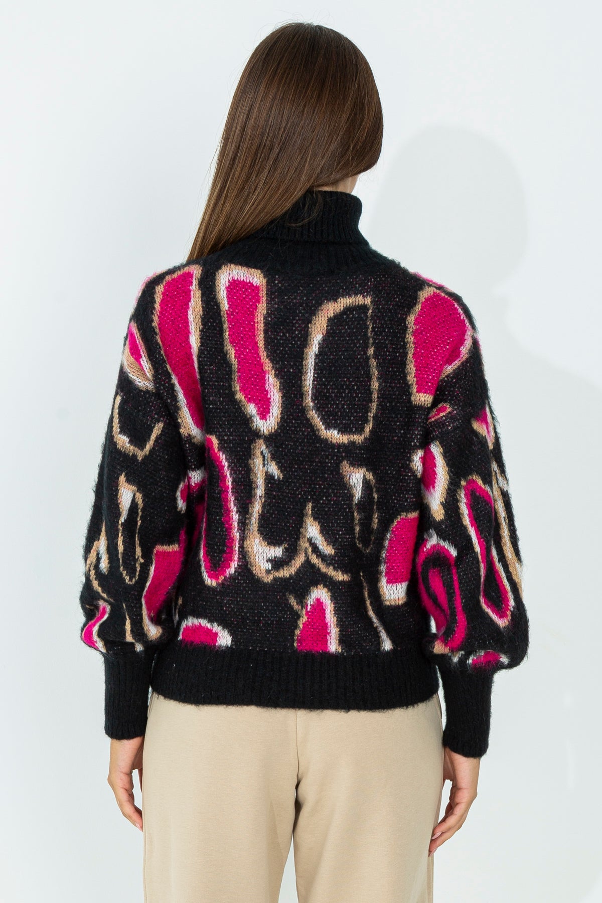 High neck wool sweater