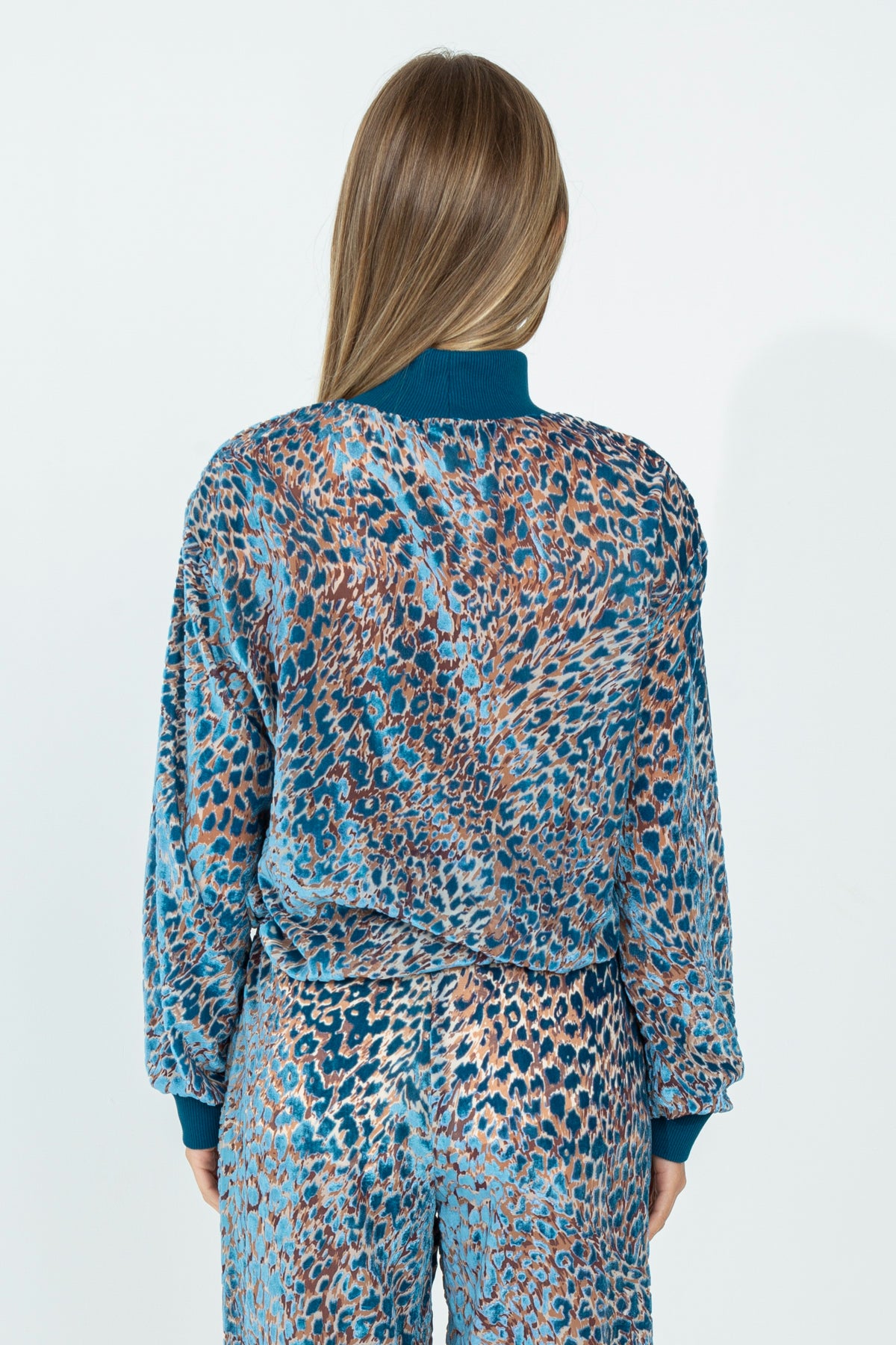 Animal print chenille sweatshirt