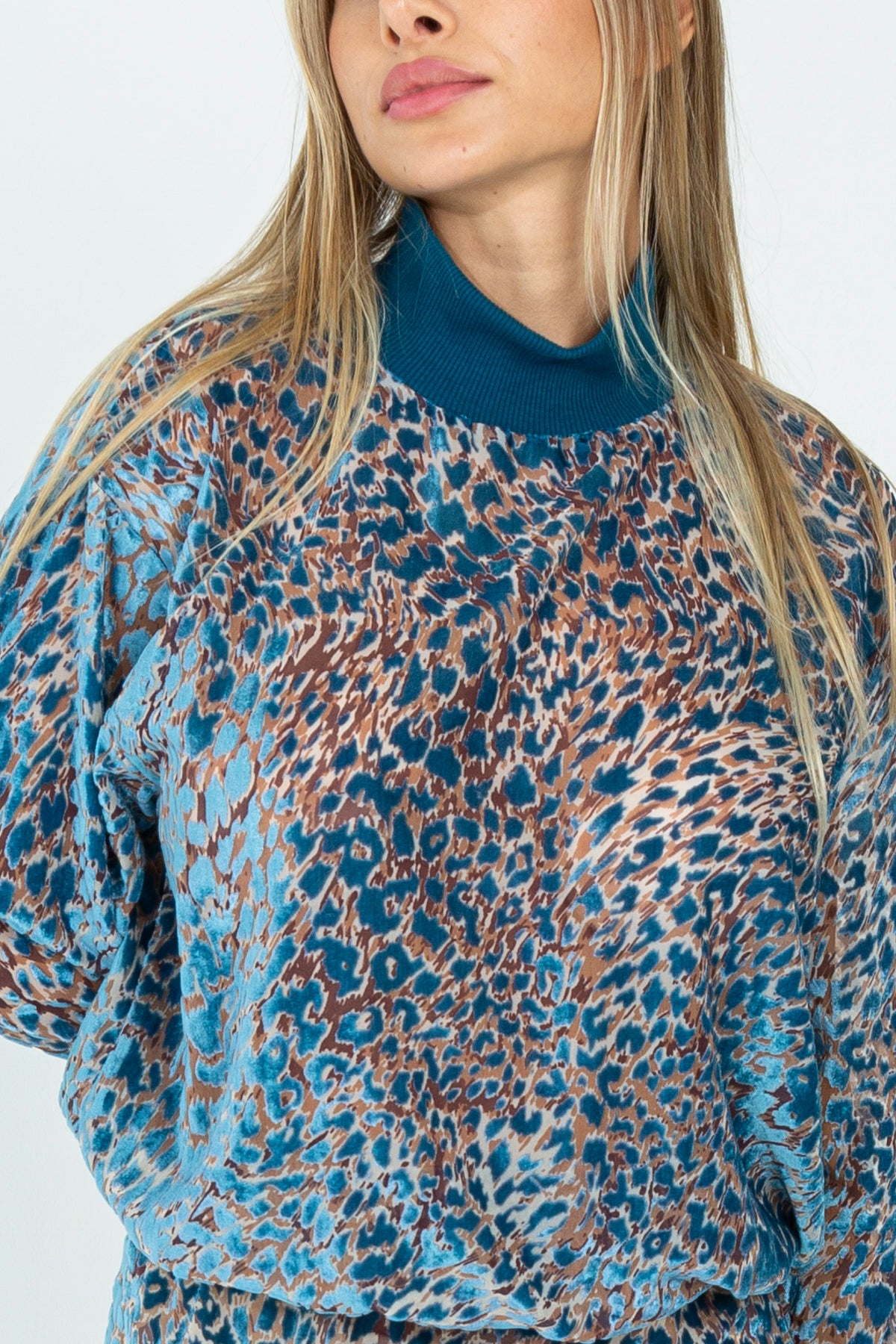 Animal print chenille sweatshirt