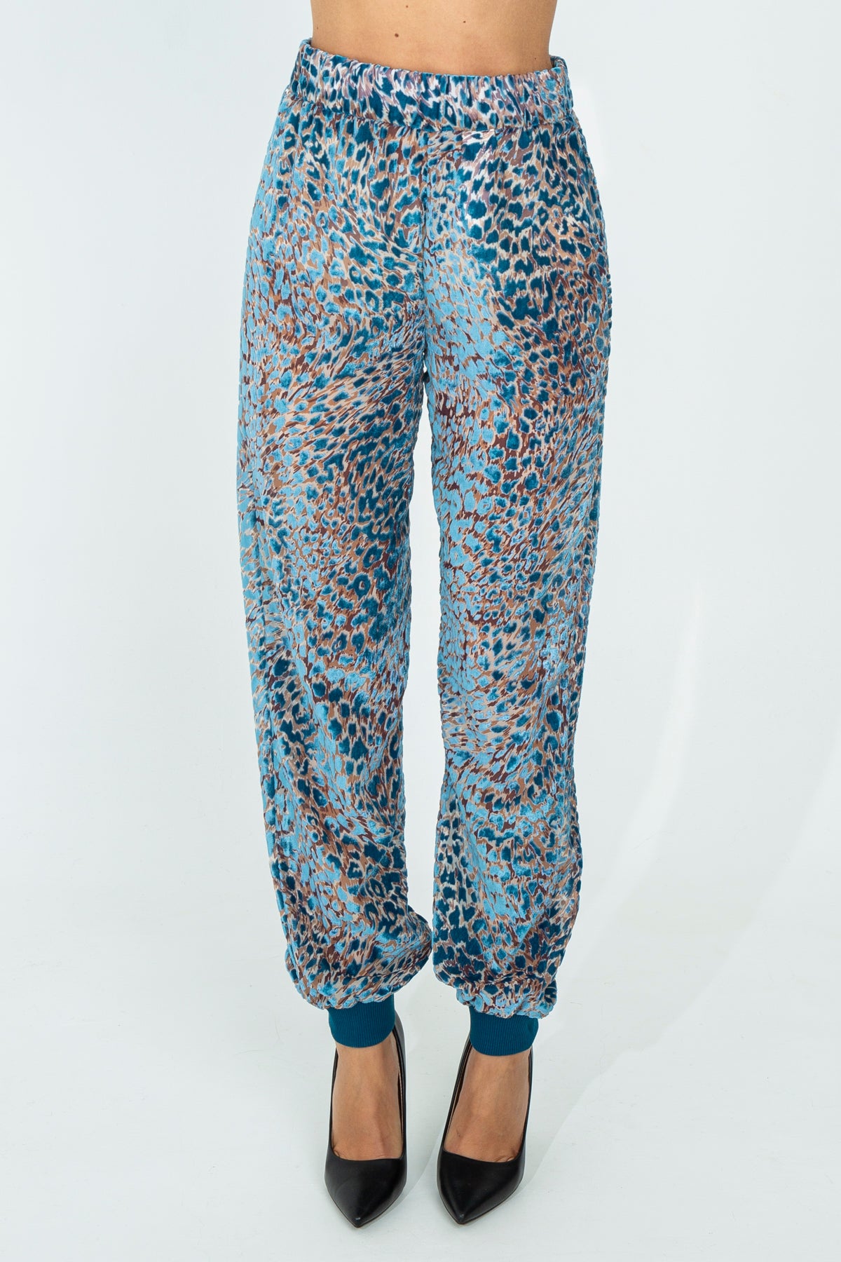 Chenille animalier trousers