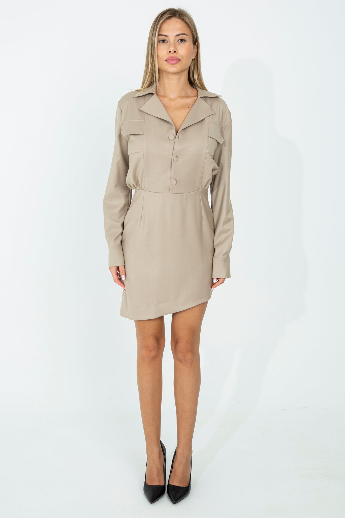 Asymmetrical shirt dress