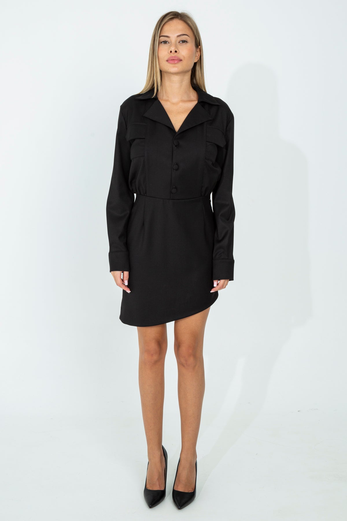 Asymmetrical shirt dress