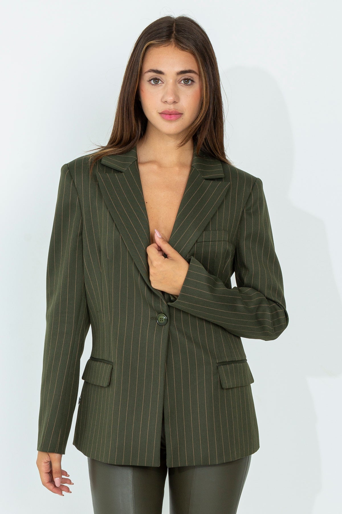 Single breasted pinstripe jacket