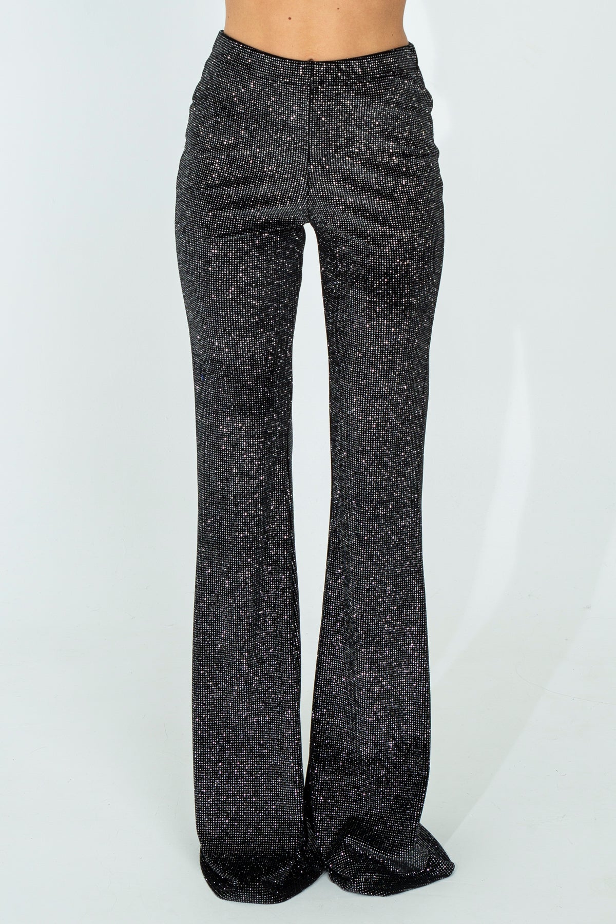 Glitter flared trousers