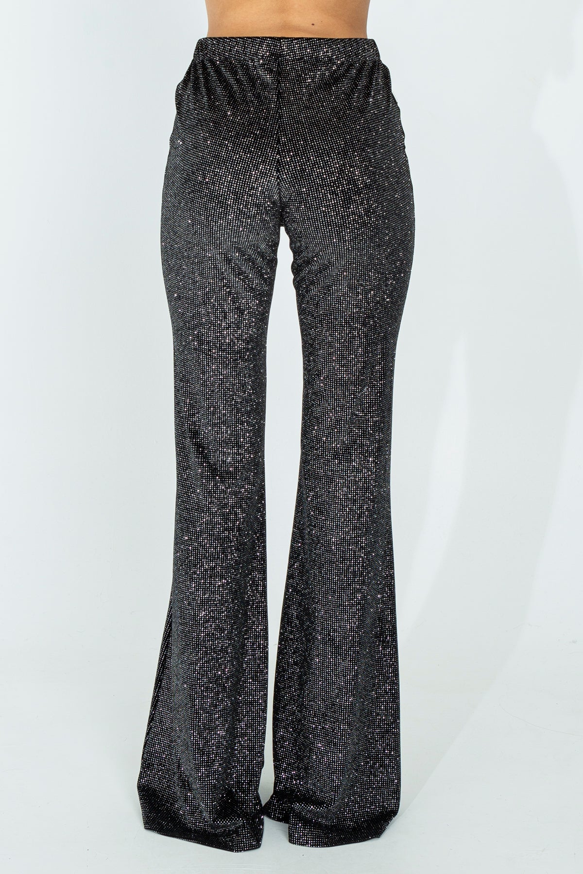 Glitter flared trousers