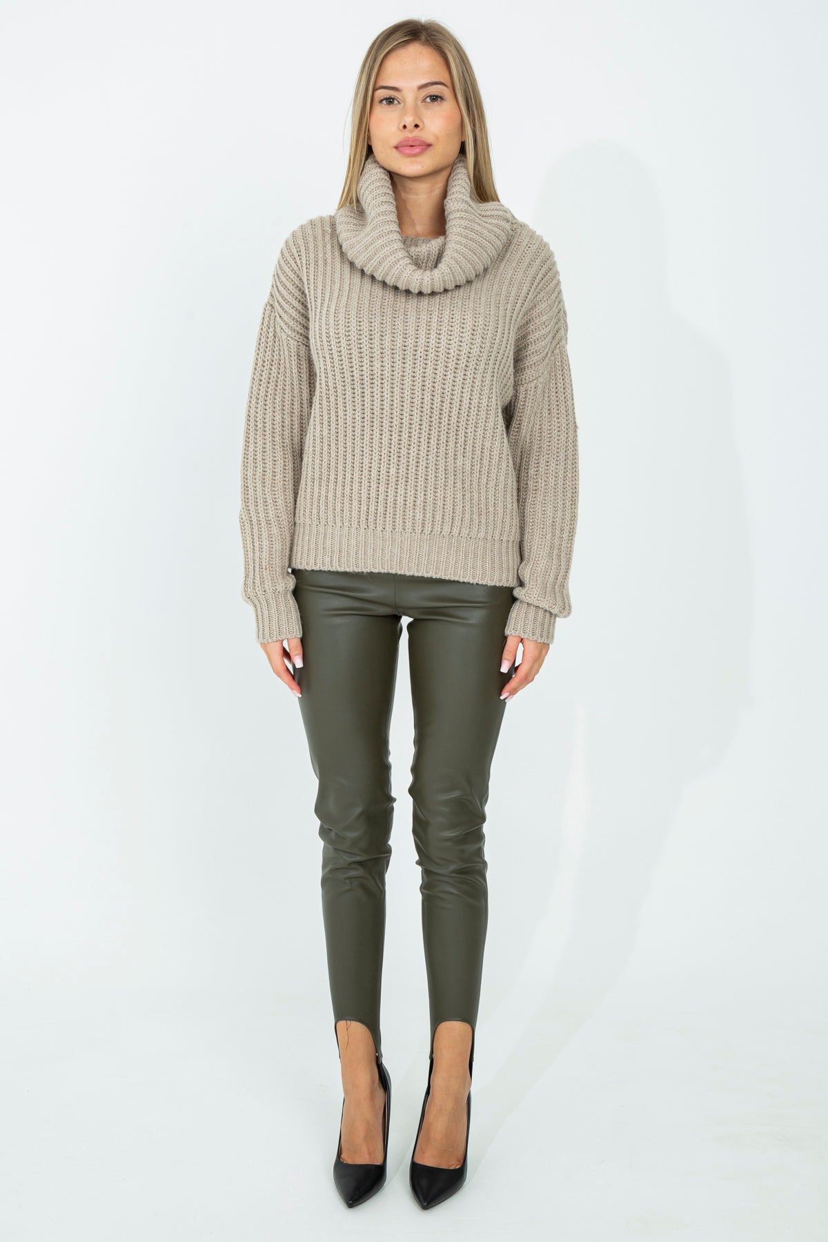 Solid color wool sweater