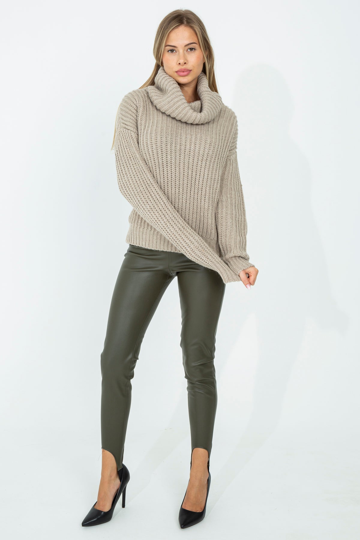 Solid color wool sweater