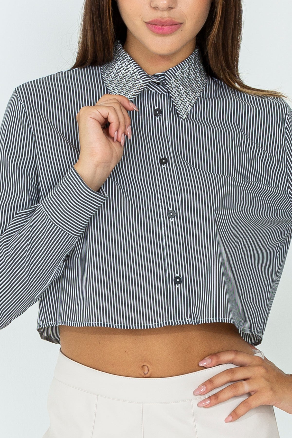 Striped Crop Shirt