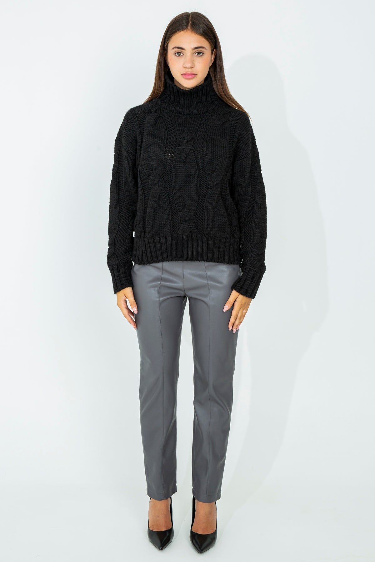 High neck wool sweater