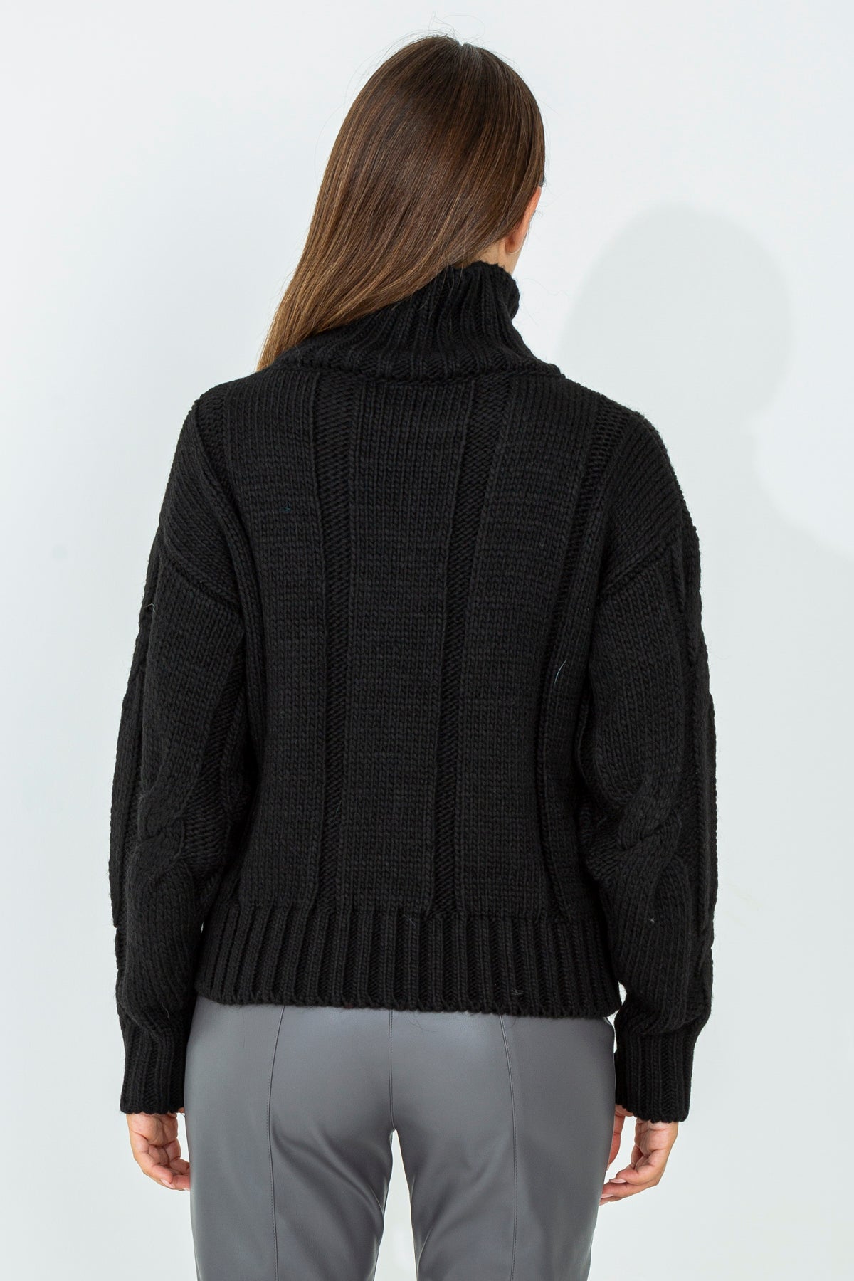 High neck wool sweater